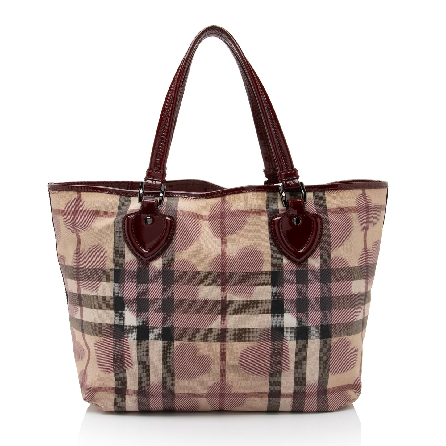 Burberry Heart Check Patent Leather Large Tote (SHF-tnVJ87)