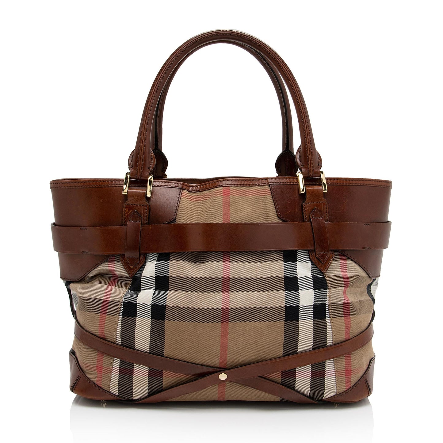 Burberry House Check Bridle Lynher Tote (SHF-mU2nhc)