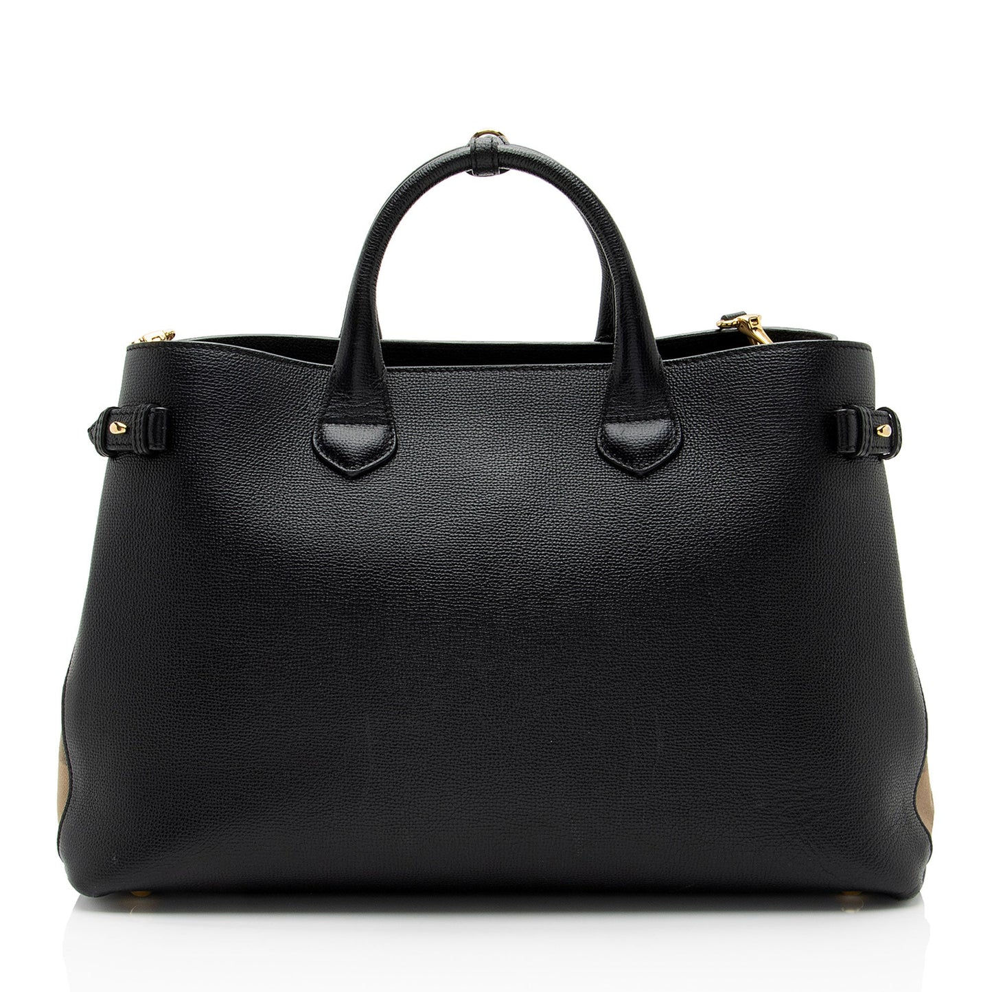 Burberry House Check Leather Banner Large Tote (SHF-amQX3B)
