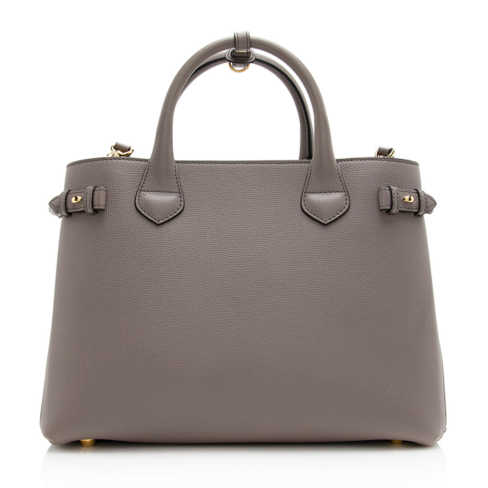 Burberry House Check Leather Banner Medium Tote (SHF-20853)