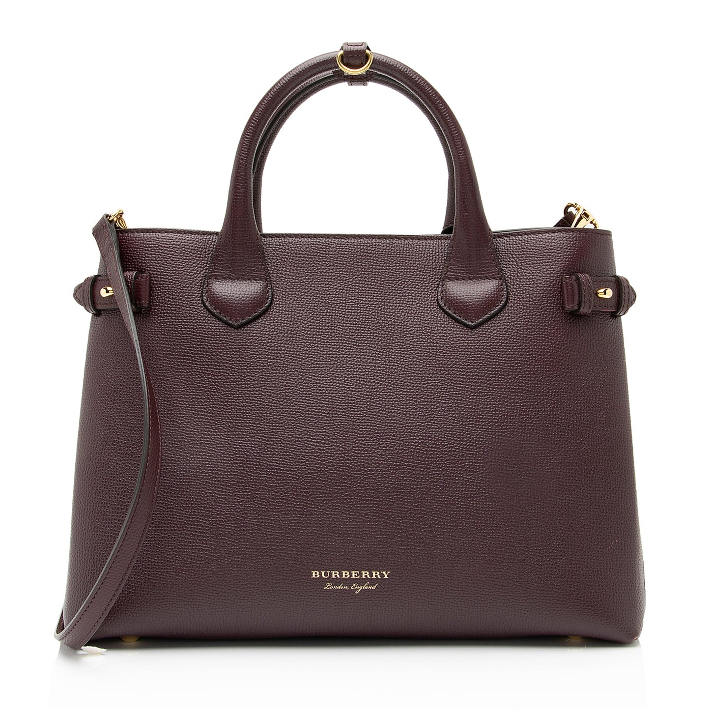 Burberry House Check Leather Banner Medium Tote (SHF-23800)