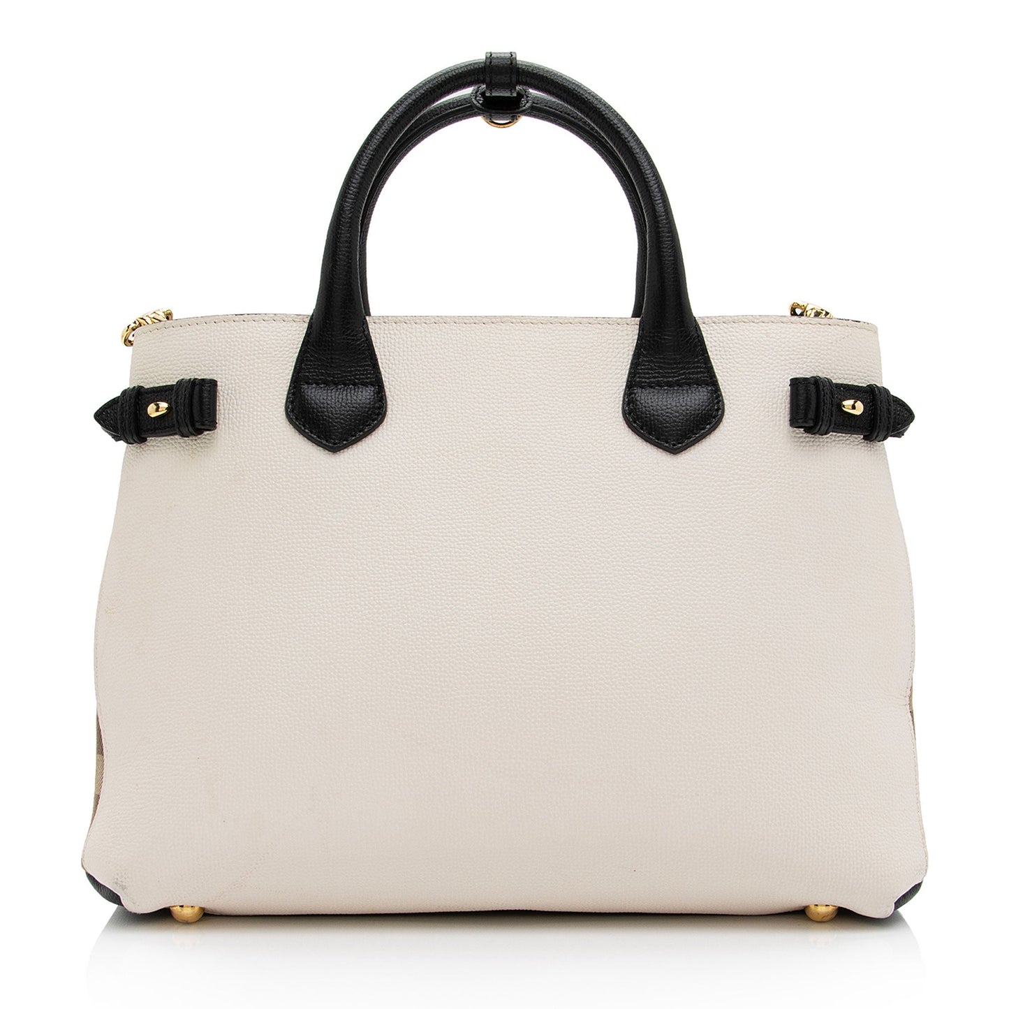 Burberry House Check Leather Banner Medium Tote (SHF-IHmkgX)