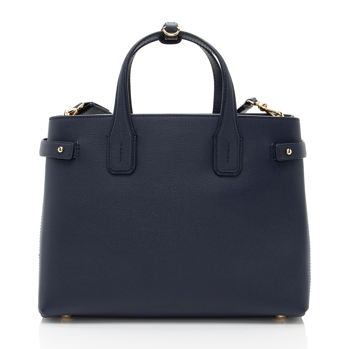 Burberry House Check Leather Banner Medium Tote (SHF-vVShxX)