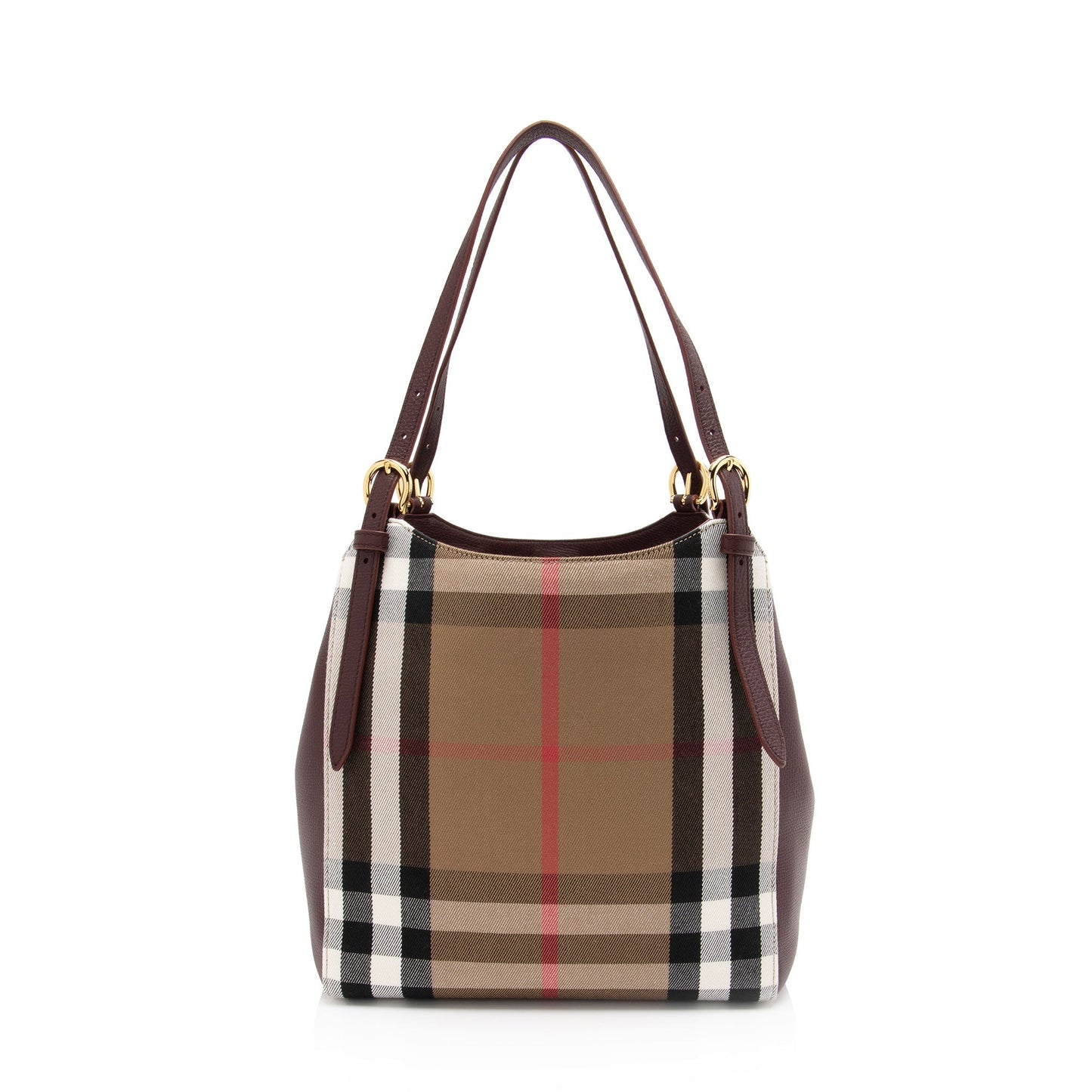 Burberry Leather House Check Canterbury Small Tote (SHF-pFpn6o)