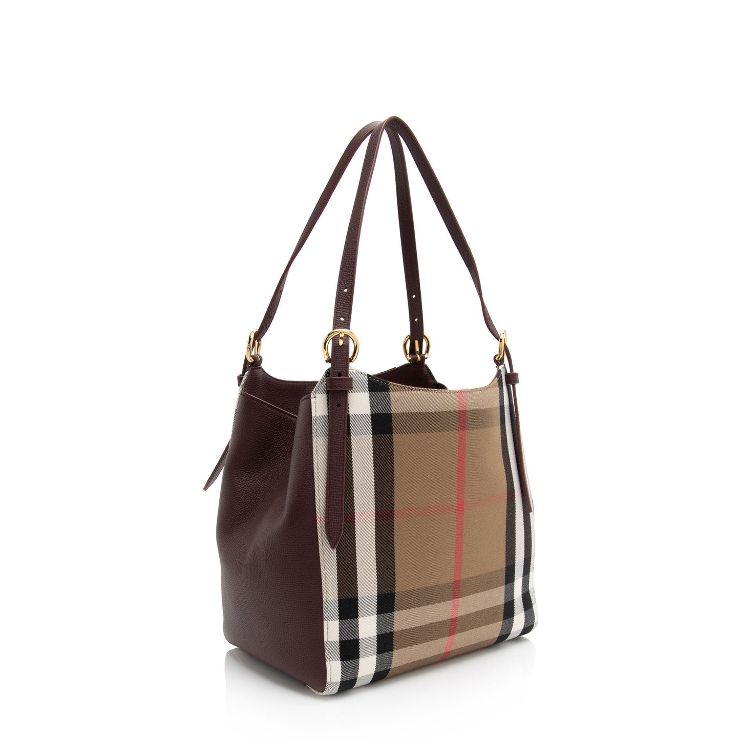 Burberry Leather House Check Canterbury Small Tote (SHF-pFpn6o)