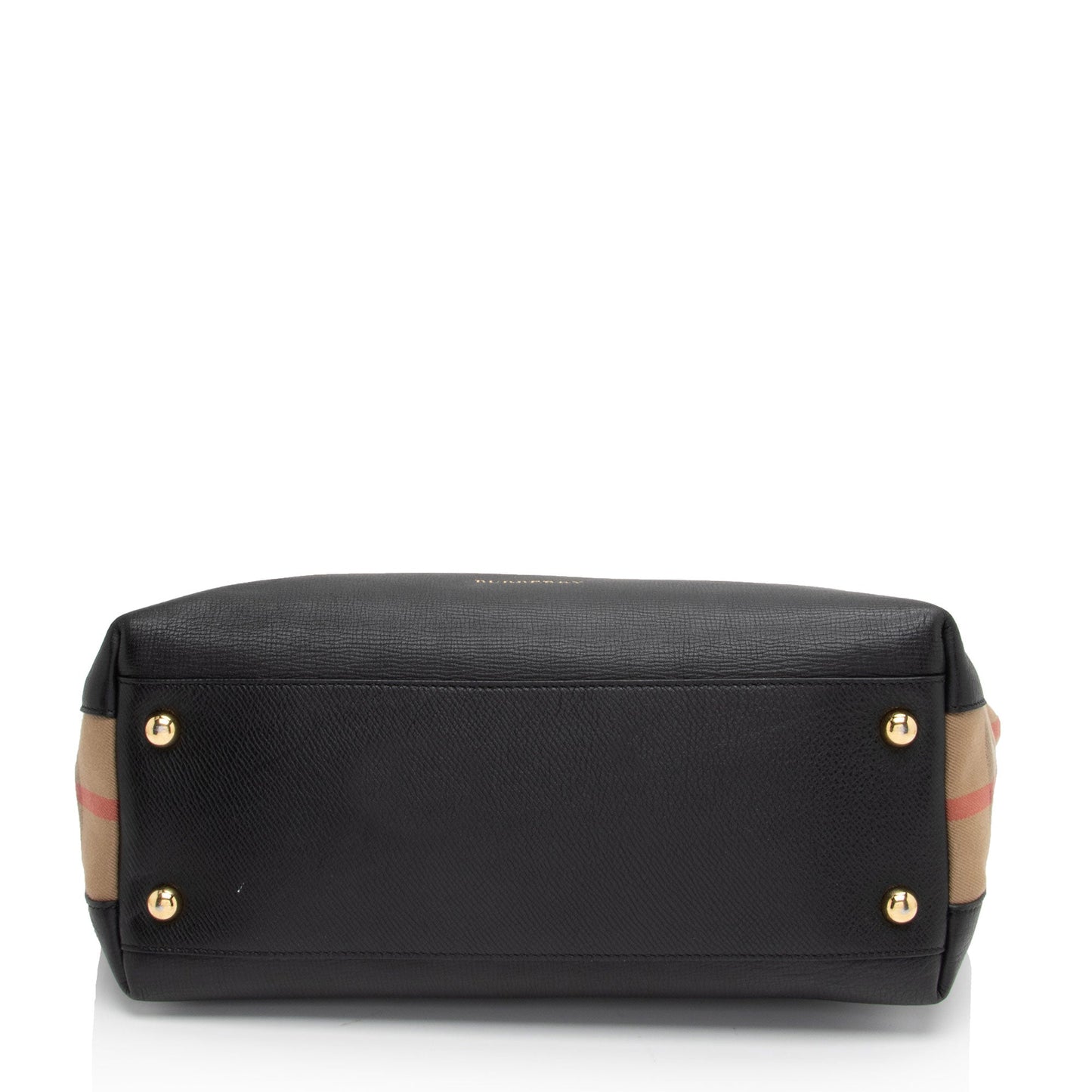 Burberry Leather House Check Derby Welburn Small Tote (SHF-qJKDyZ)