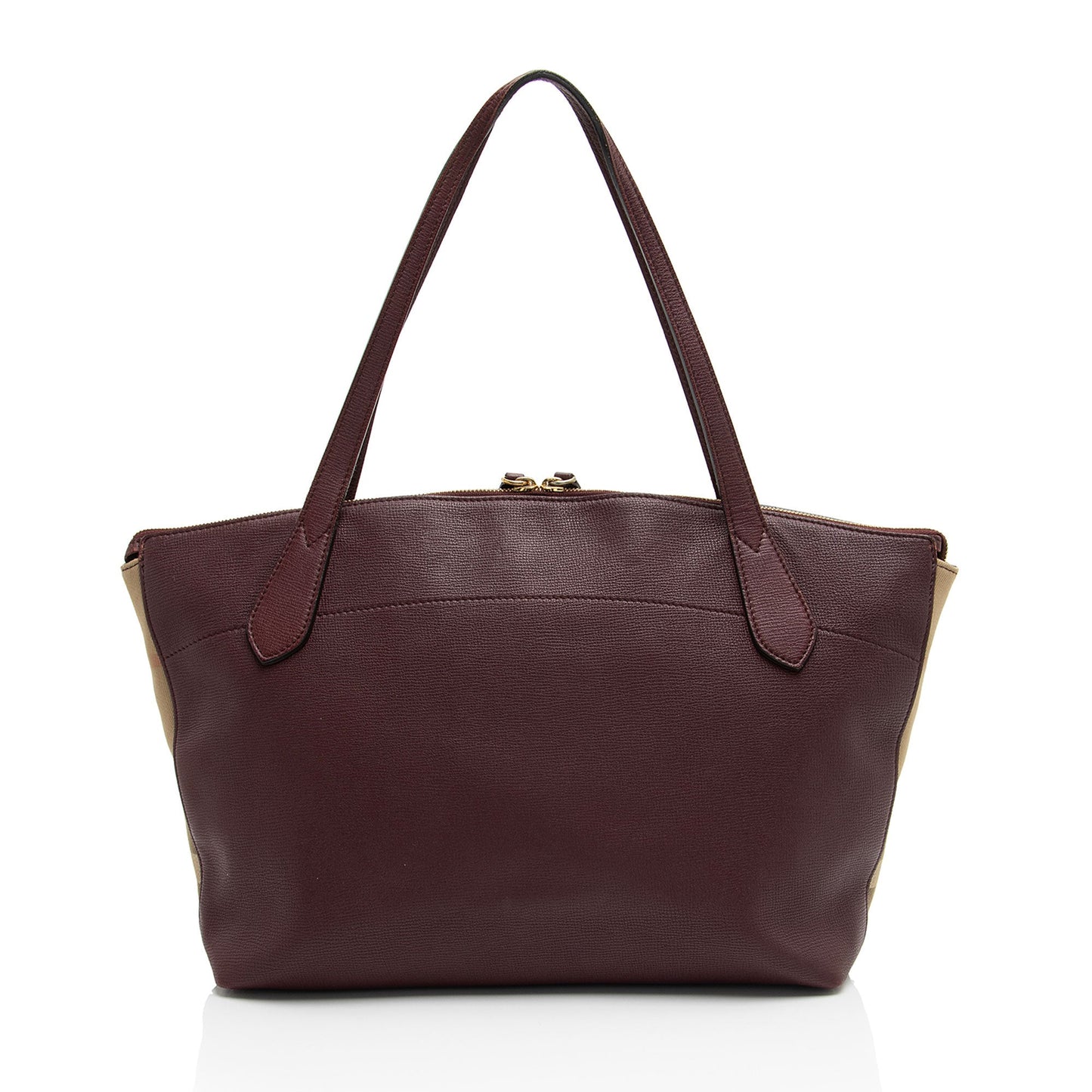 Burberry Leather House Check Derby Welburn Small Tote (SHF-SRg97n)
