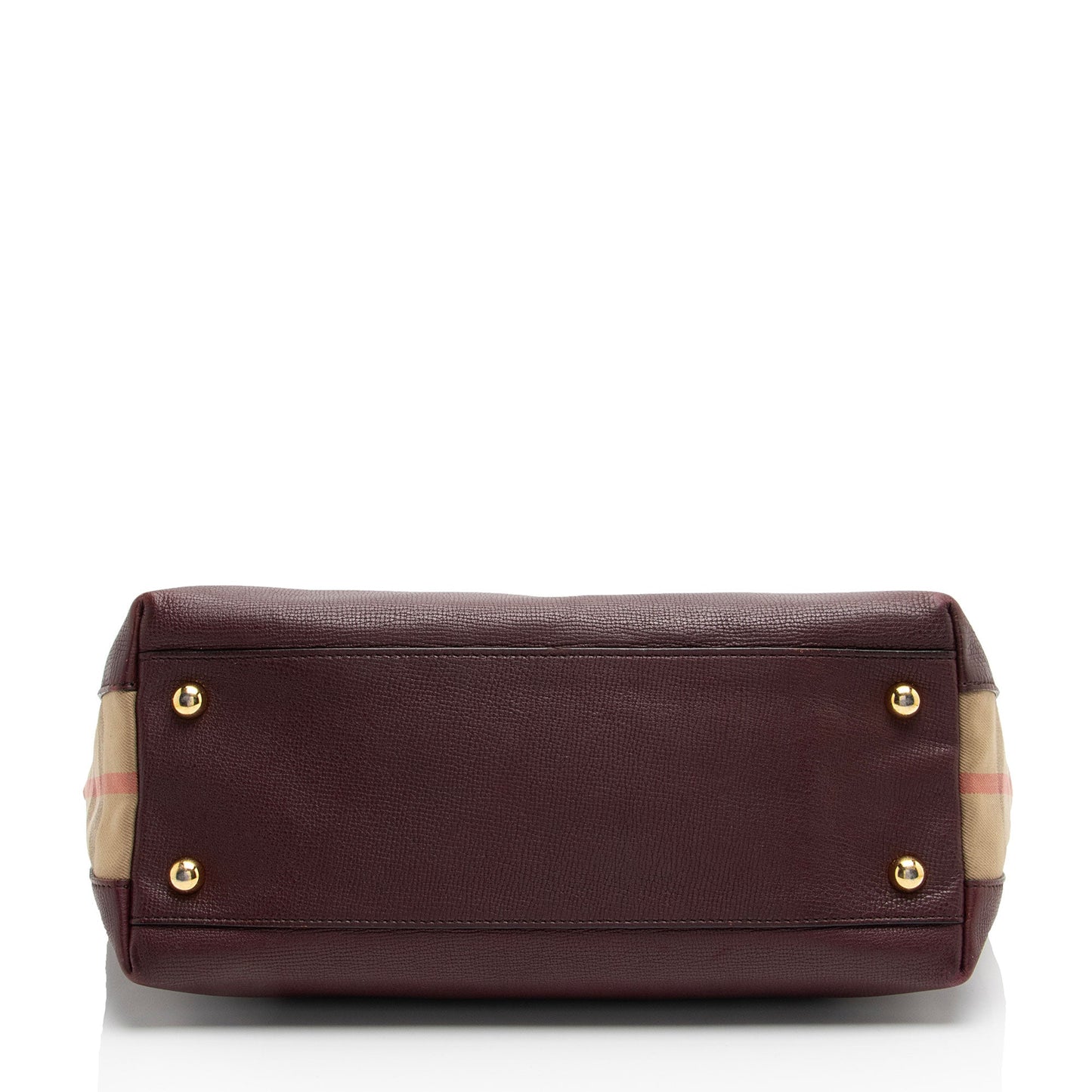 Burberry Leather House Check Derby Welburn Small Tote (SHF-SRg97n)