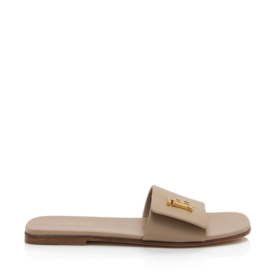 Burberry Leather TB Plaque Sandals - Size 7.5 / 37.5 (SHF-CooxDZ)