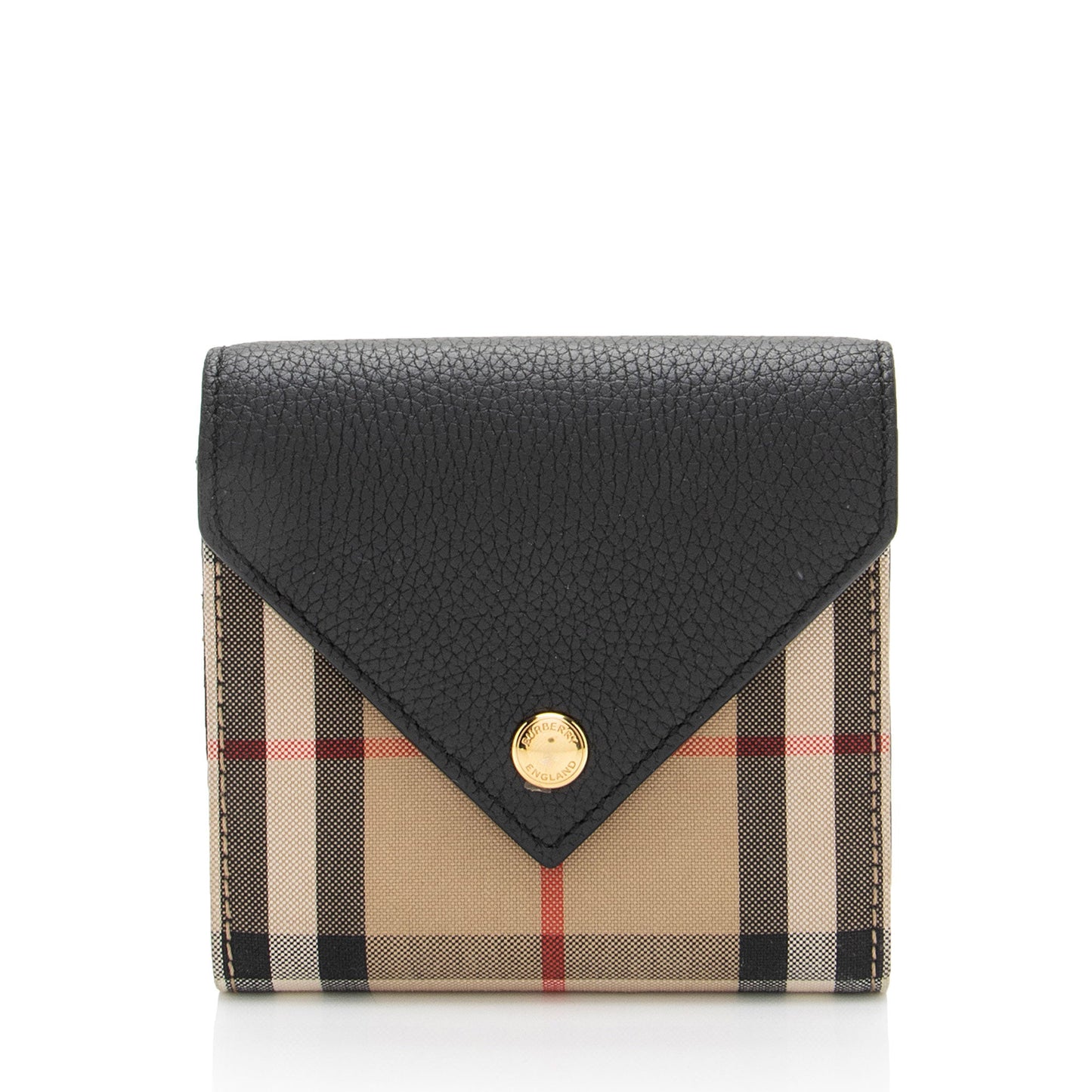 Burberry Leather Vintage Check Lila Wallet (SHF-xYDrVA)