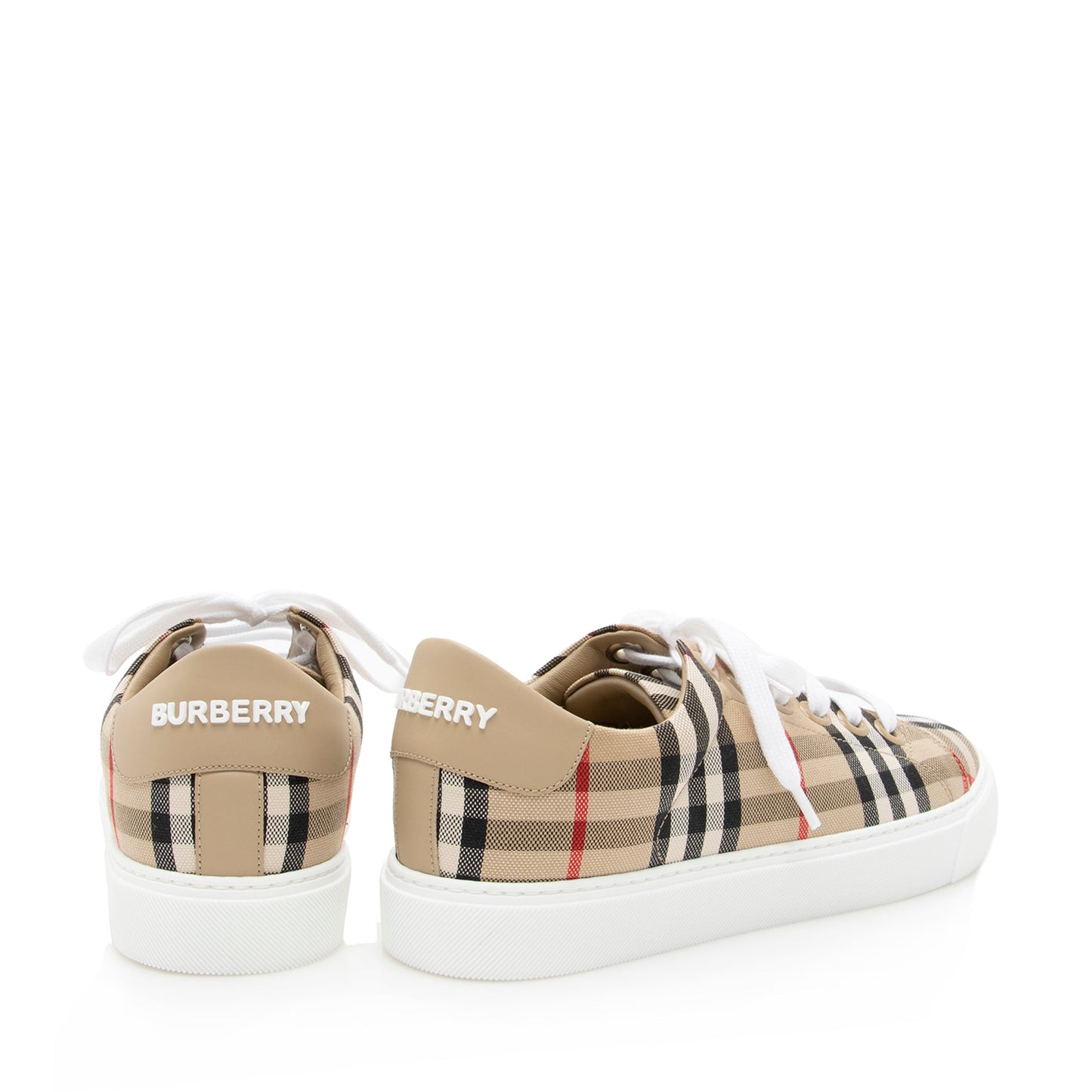 Burberry Leather Vintage Check Sneakers - Size 6.5 / 36.5 (SHF-22325)