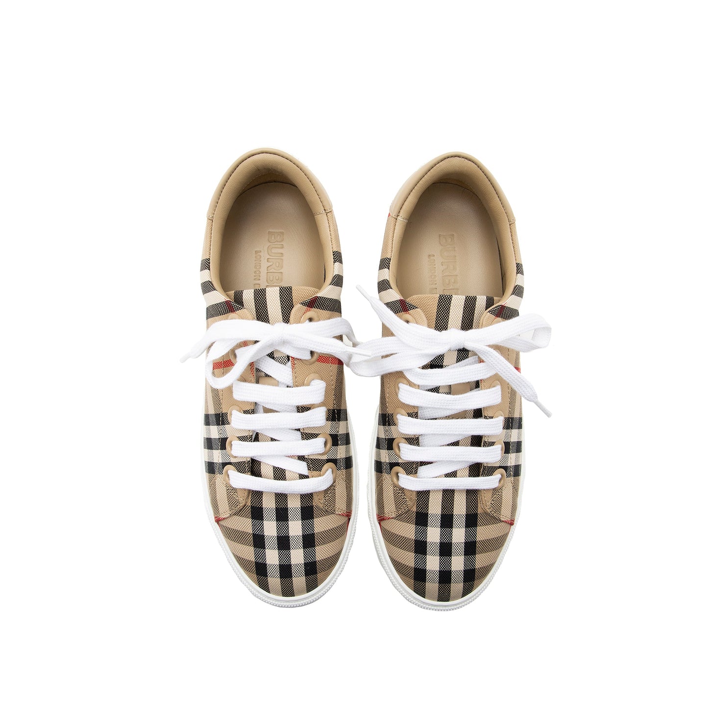 Burberry Leather Vintage Check Sneakers - Size 6.5 / 36.5 (SHF-22325)