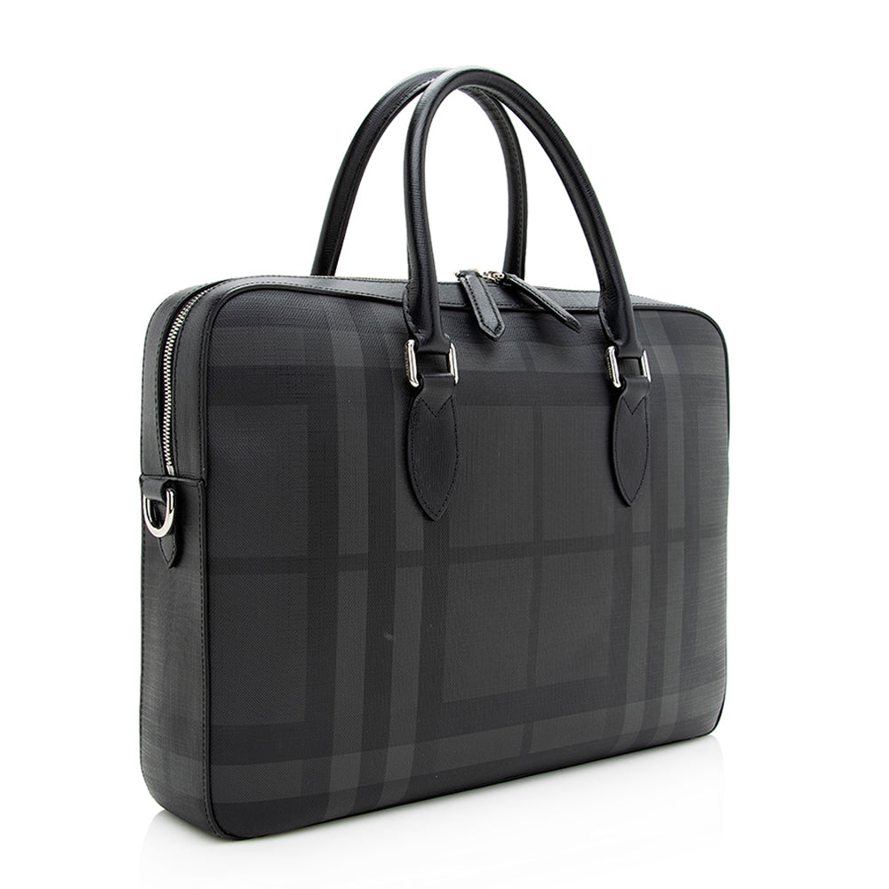 Burberry London Check Slim Barrow Briefcase (SHF-19576)