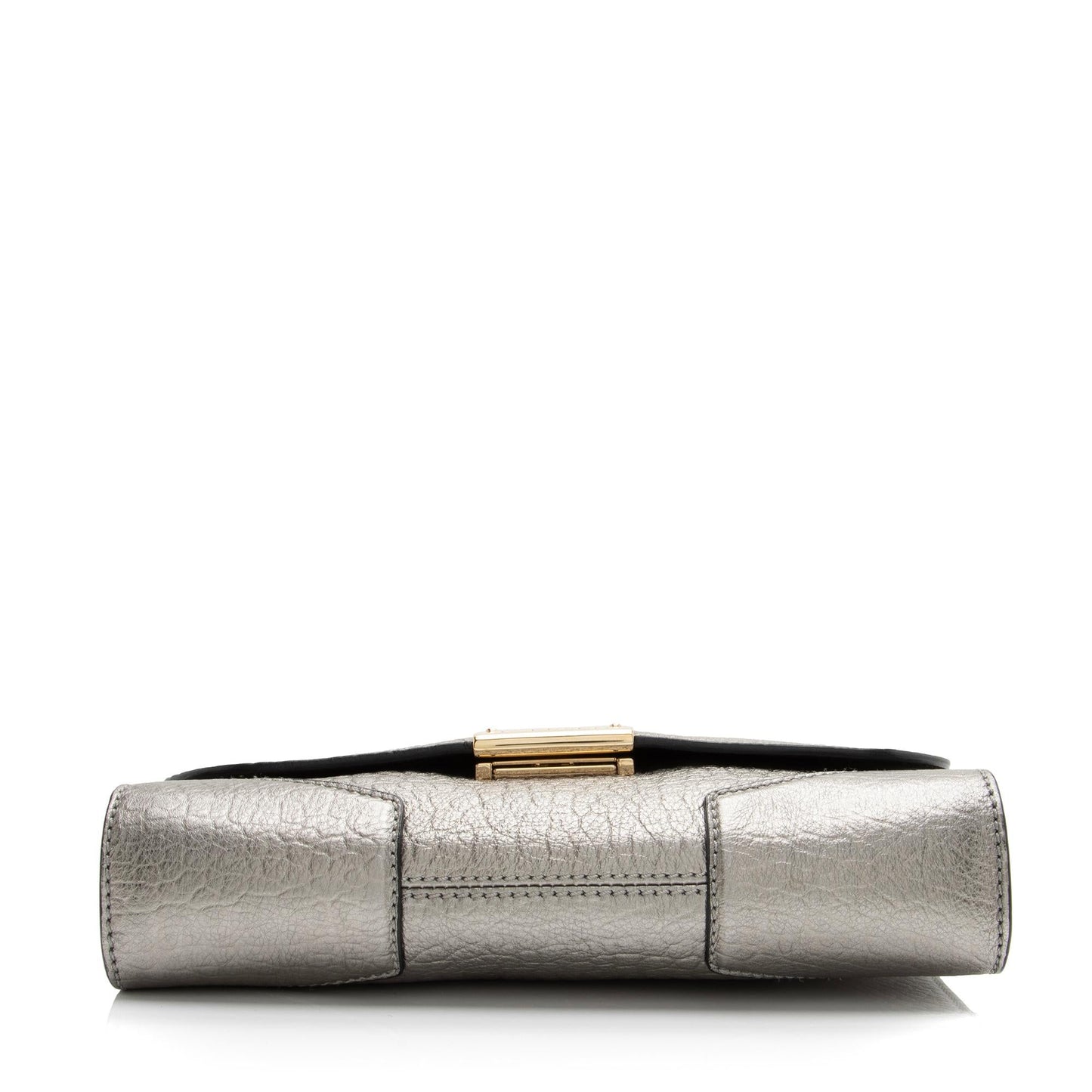 Burberry Metallic Grained Leather Abbott Small Crossbody Bag (SHF-23382)