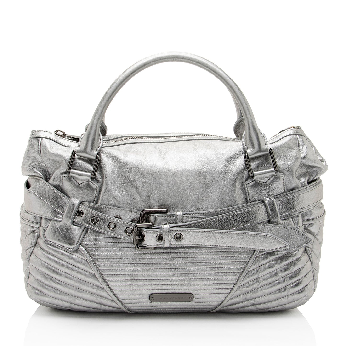 Burberry Metallic Patent Leather Winniford Satchel (SHF-S8b2o0)