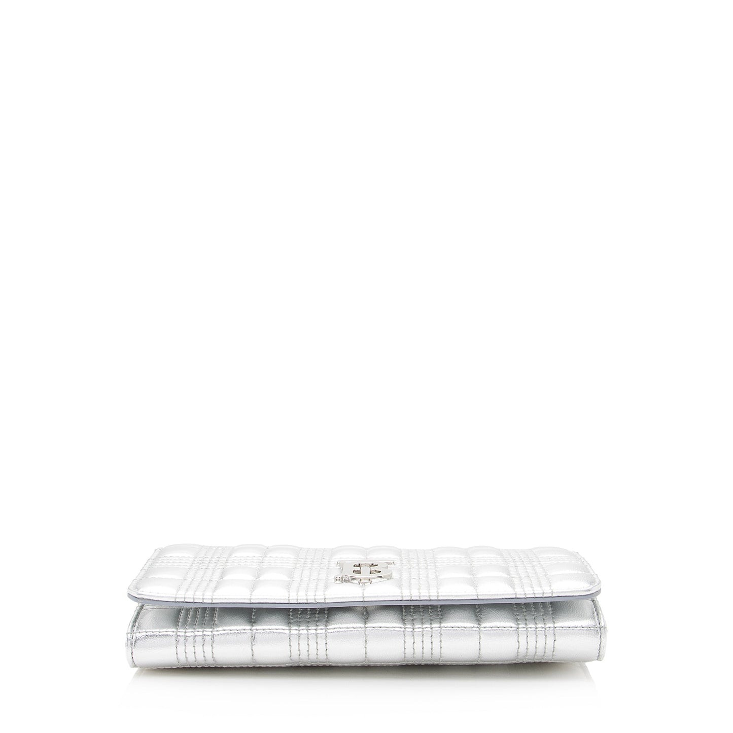 Burberry Metallic Quilted Lambskin TB Lola Wallet on Chain (SHF-22393)