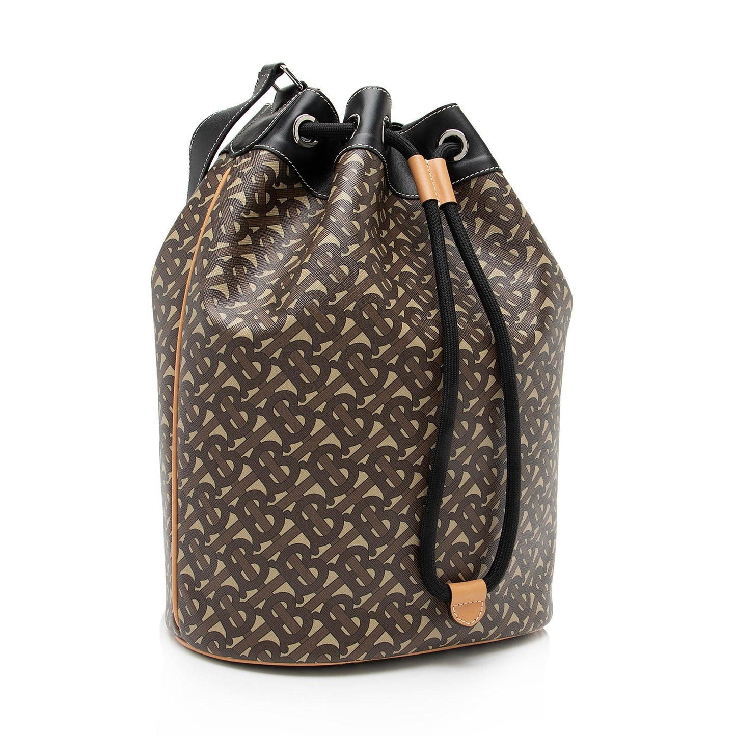 Burberry E-Canvas TB Monogram Bridle Chesterton Bucket Bag (SHF-23254)