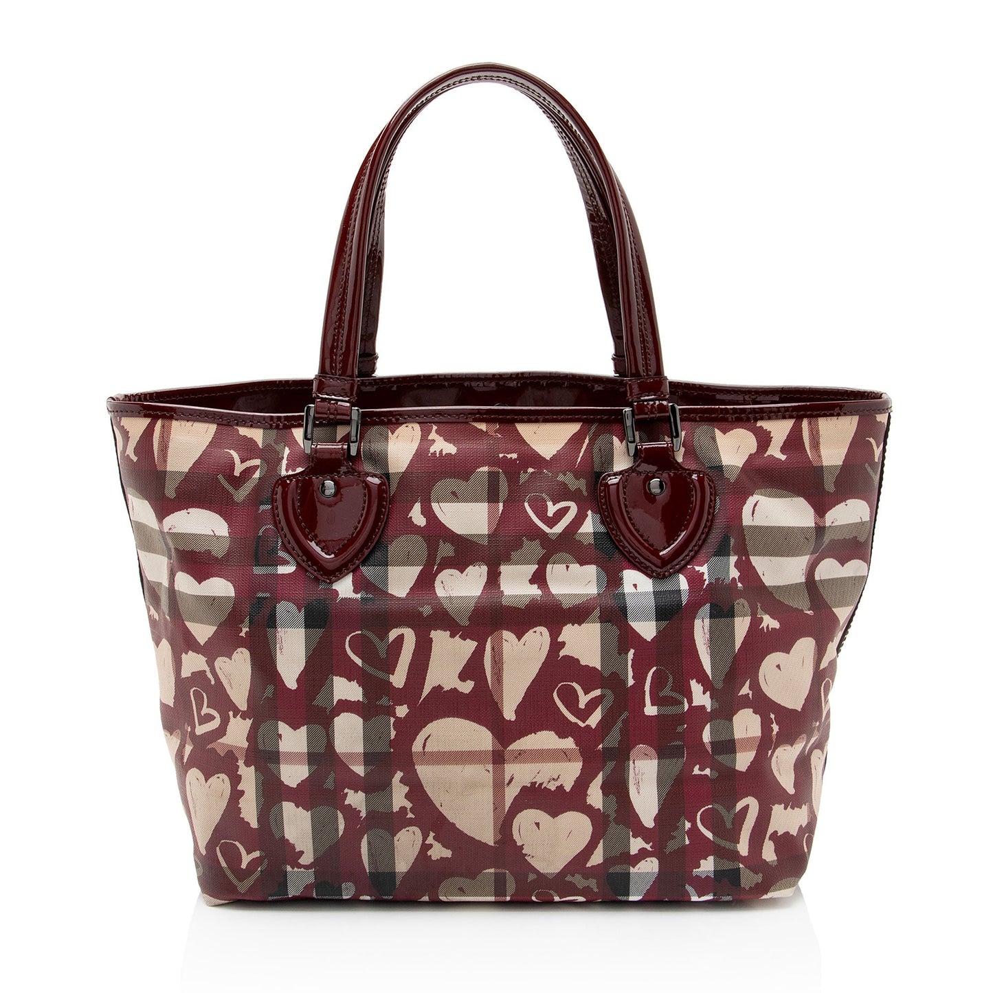Burberry Nova Check Painted Hearts Tote (SHF-8ExxqA)