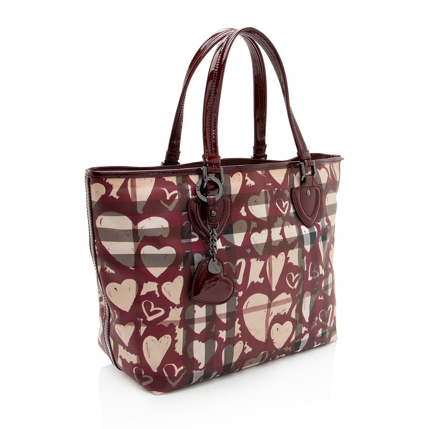 Burberry Nova Check Painted Hearts Tote (SHF-8ExxqA)