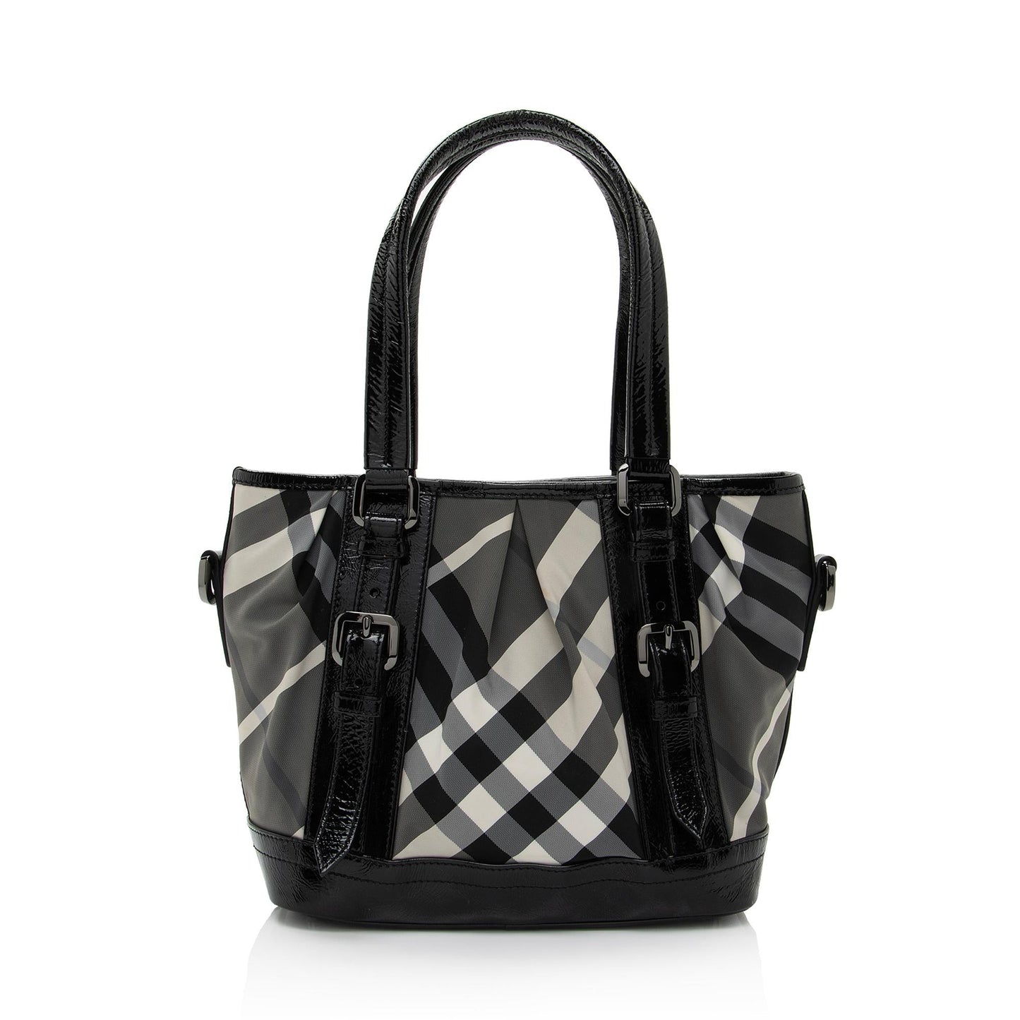 Burberry Nylon Beat Check Lowry Small Tote (SHF-7JwJMZ)