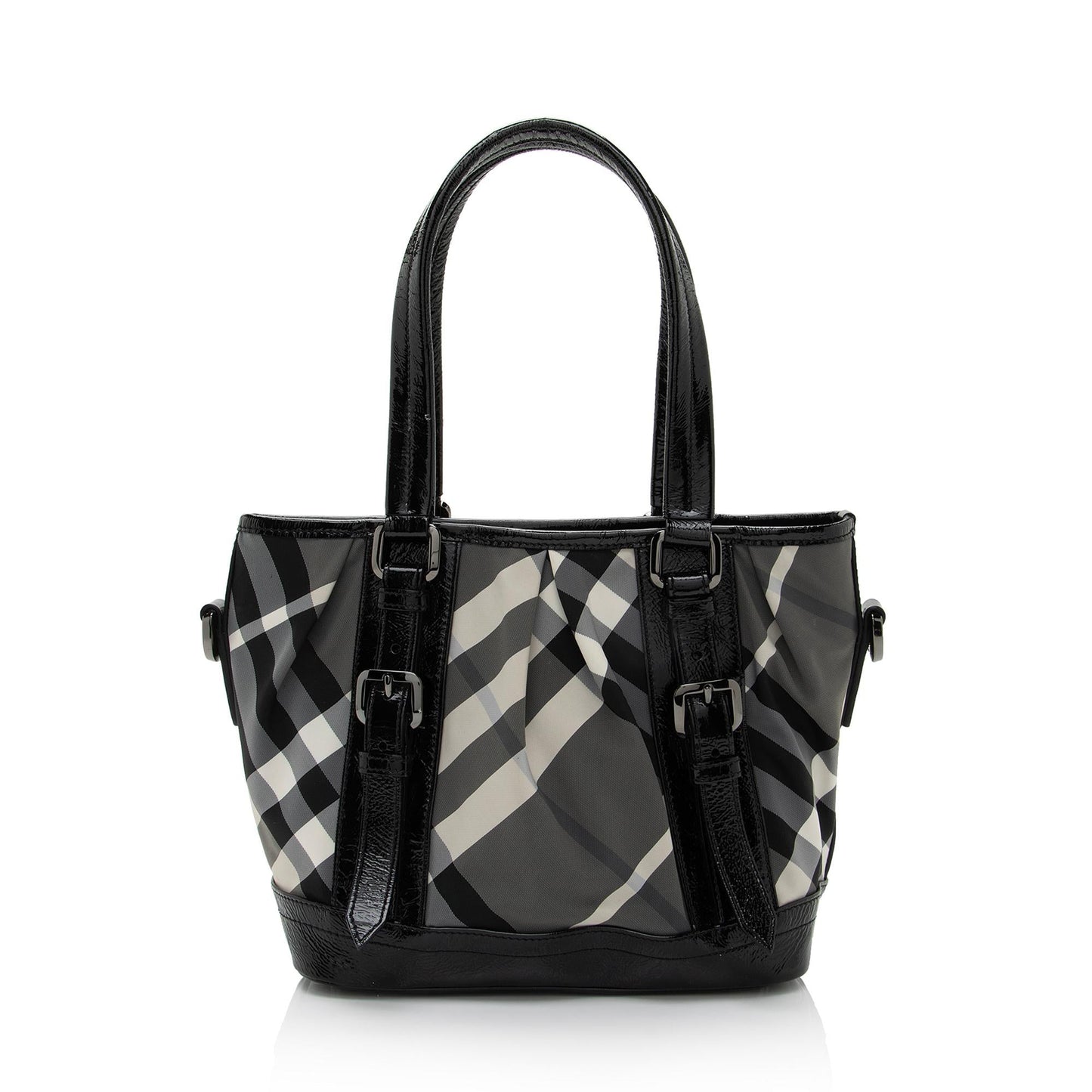 Burberry Nylon Beat Check Lowry Small Tote (SHF-7JwJMZ)