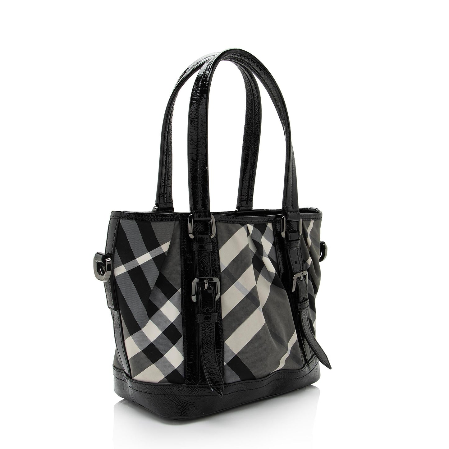 Burberry Nylon Beat Check Lowry Small Tote (SHF-7JwJMZ)