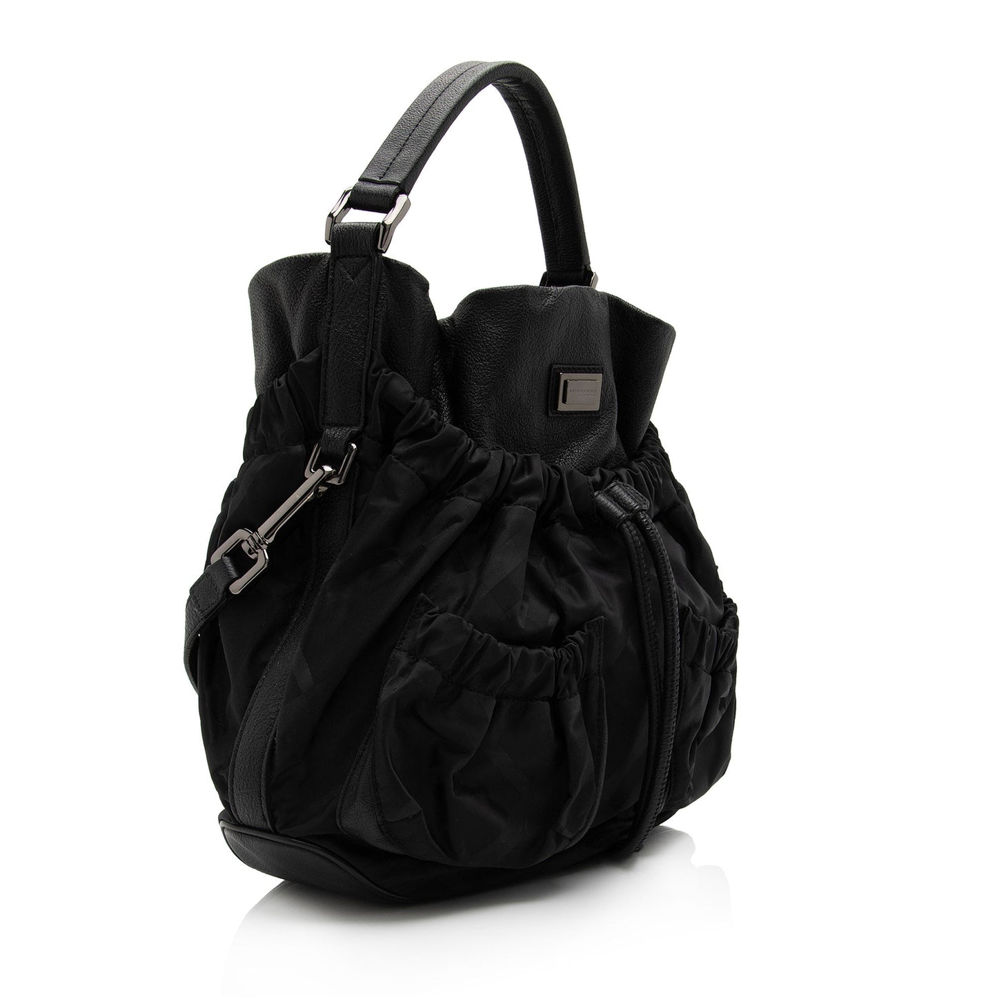 Burberry Nylon Check Large Hobo (SHF-o0QWiZ)