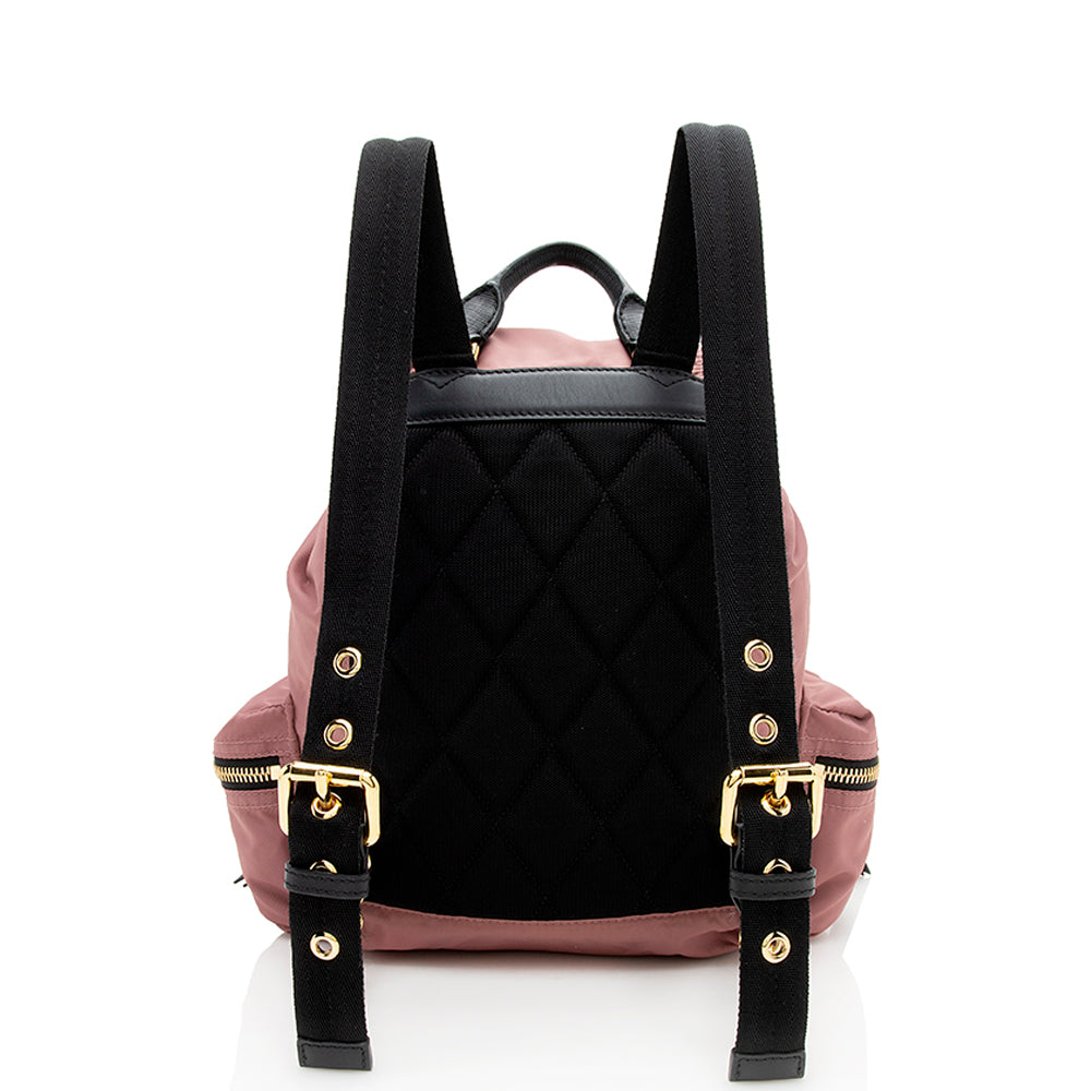 Burberry Nylon Leather Medium Rucksack Backpack (SHF-12368)