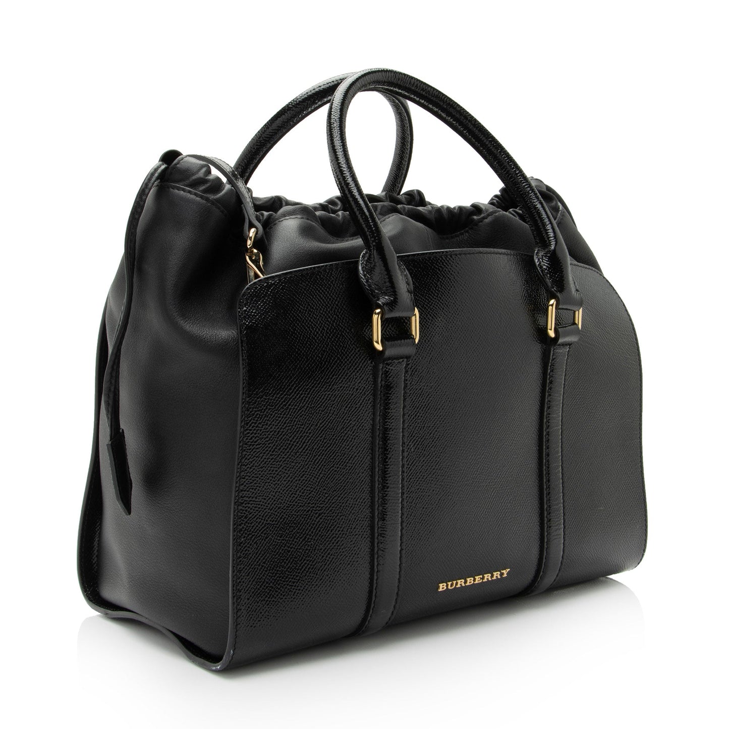 Burberry Patent Leather Dinton Medium Tote (SHF-zVzEIJ)
