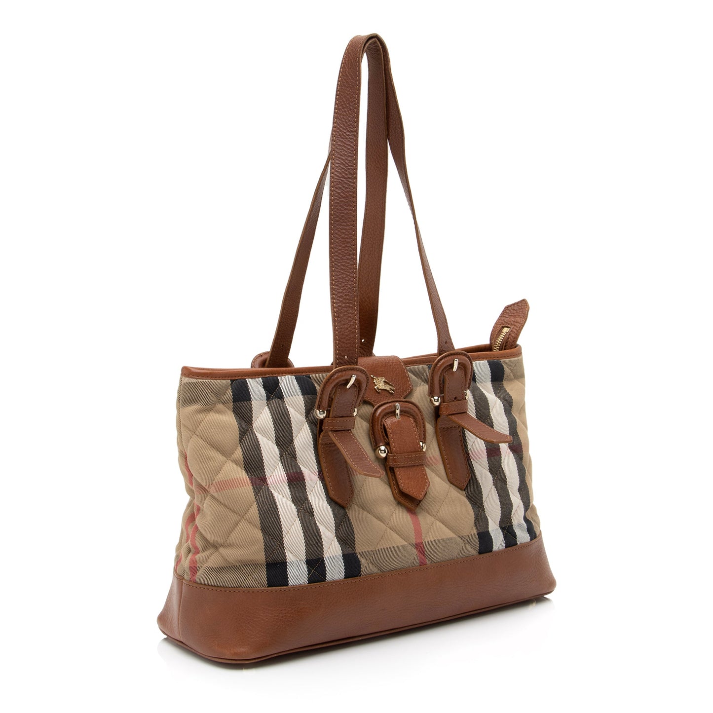 Burberry Quilted House Check Manor Tote (SHF-23520)