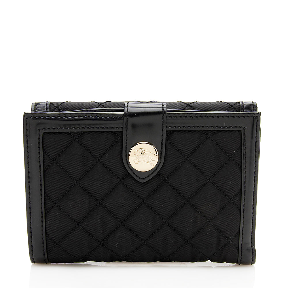 Burberry Quilted Nylon Lock French Wallet (SHF-11871)