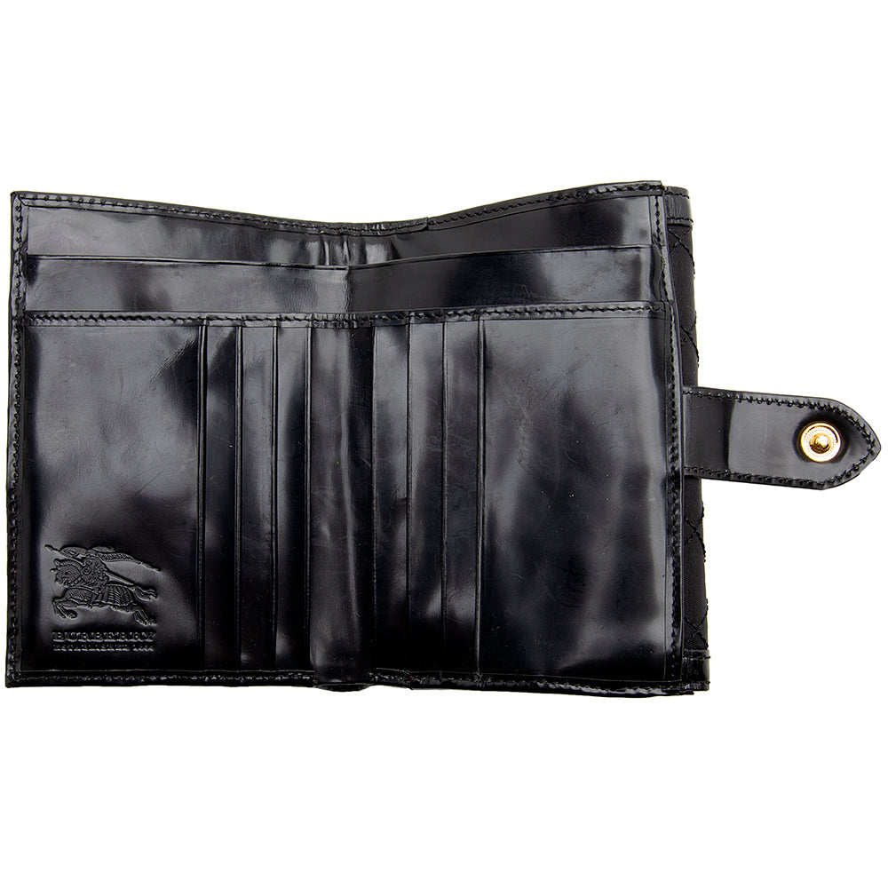Burberry Quilted Nylon Lock French Wallet (SHF-11871)