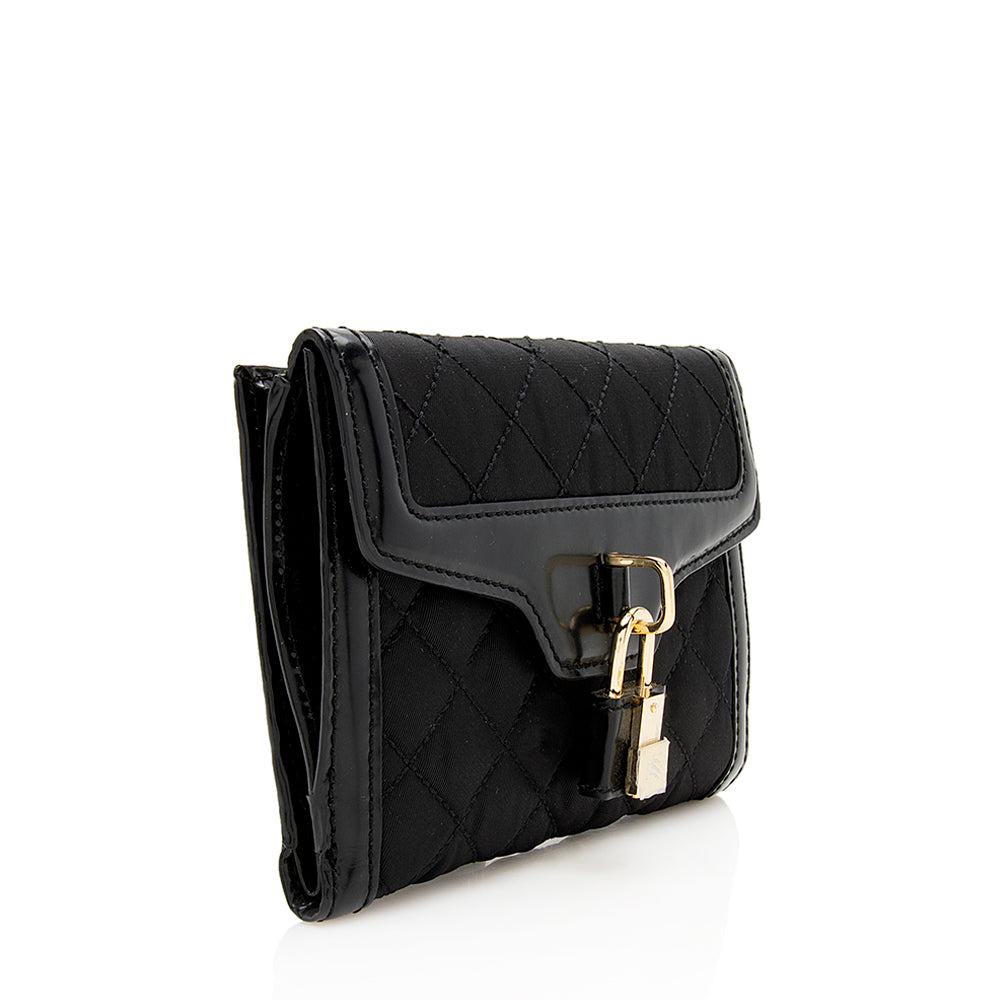Burberry Quilted Nylon Lock French Wallet (SHF-11871)