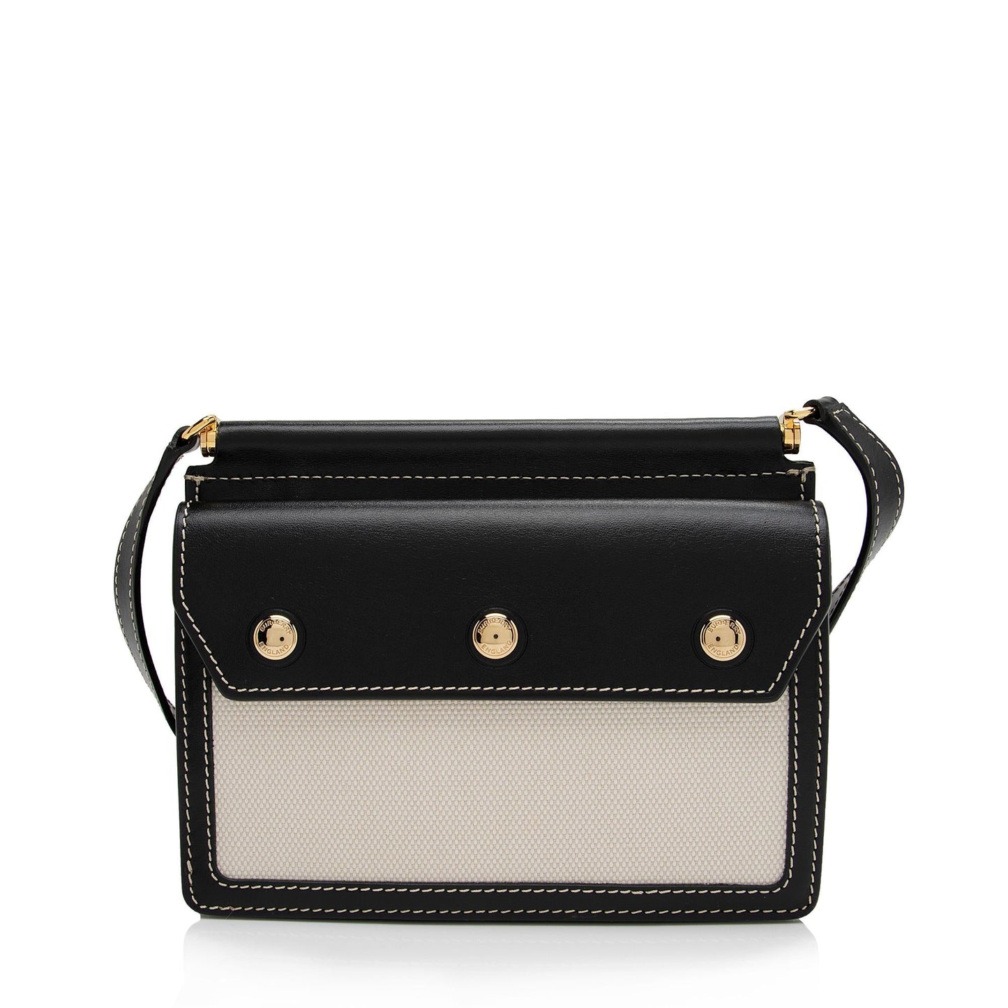 Burberry Smooth Calfskin Horseferry Print Title Mini Shoulder Bag (SHF-lc3b03)
