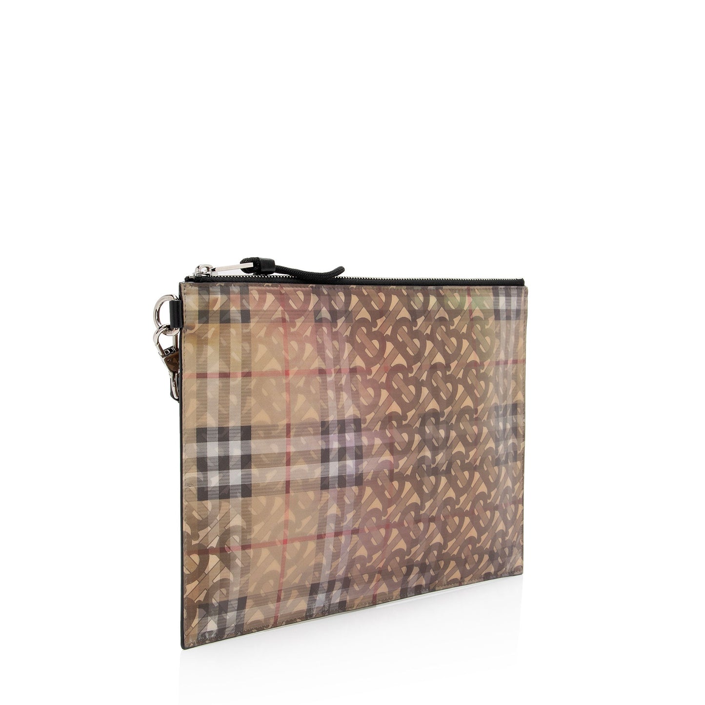Burberry Calfskin B Hologram Flat Pouch (SHF-PFSFal)