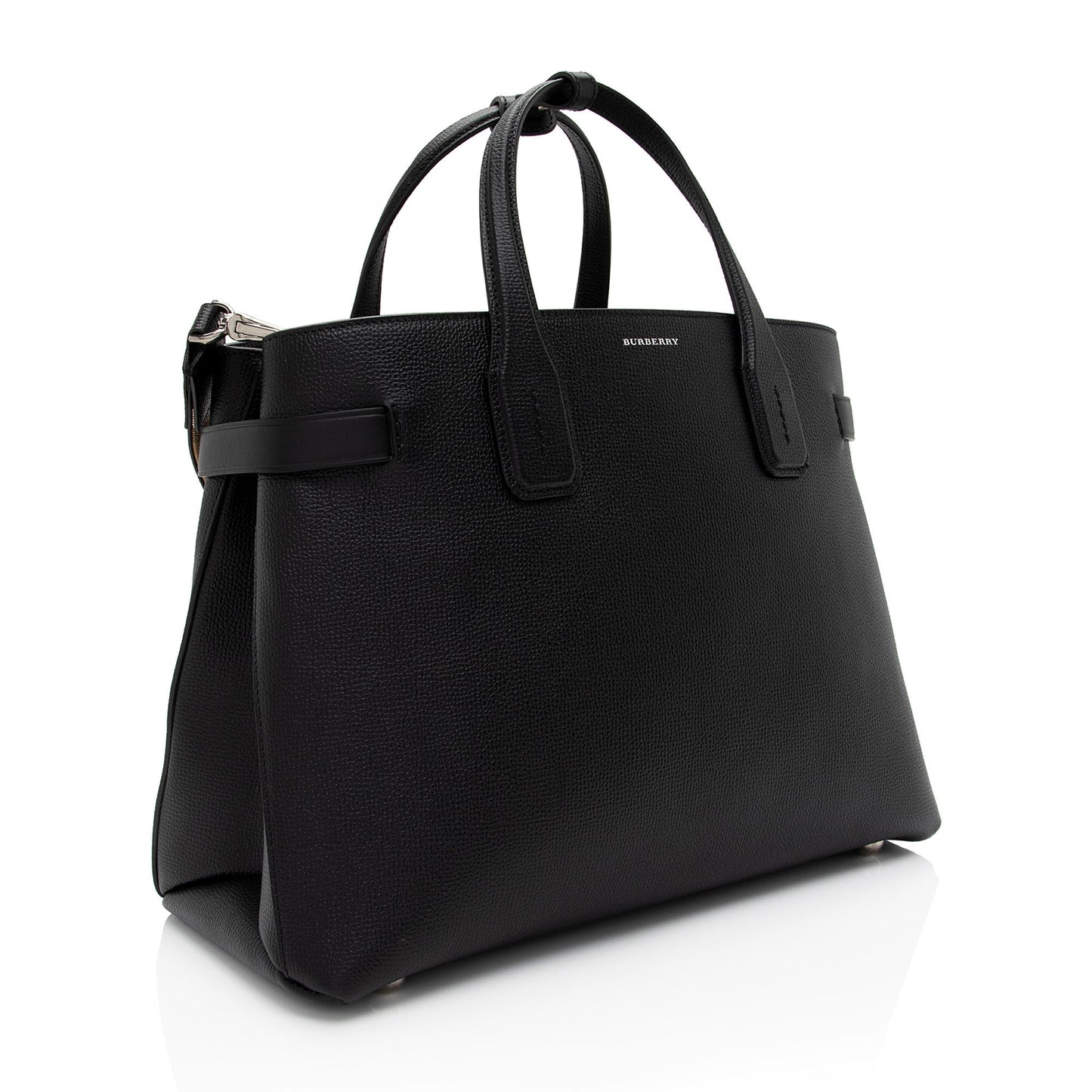 Burberry Vintage Check Leather Banner Medium Tote (SHF-AsEaCK)