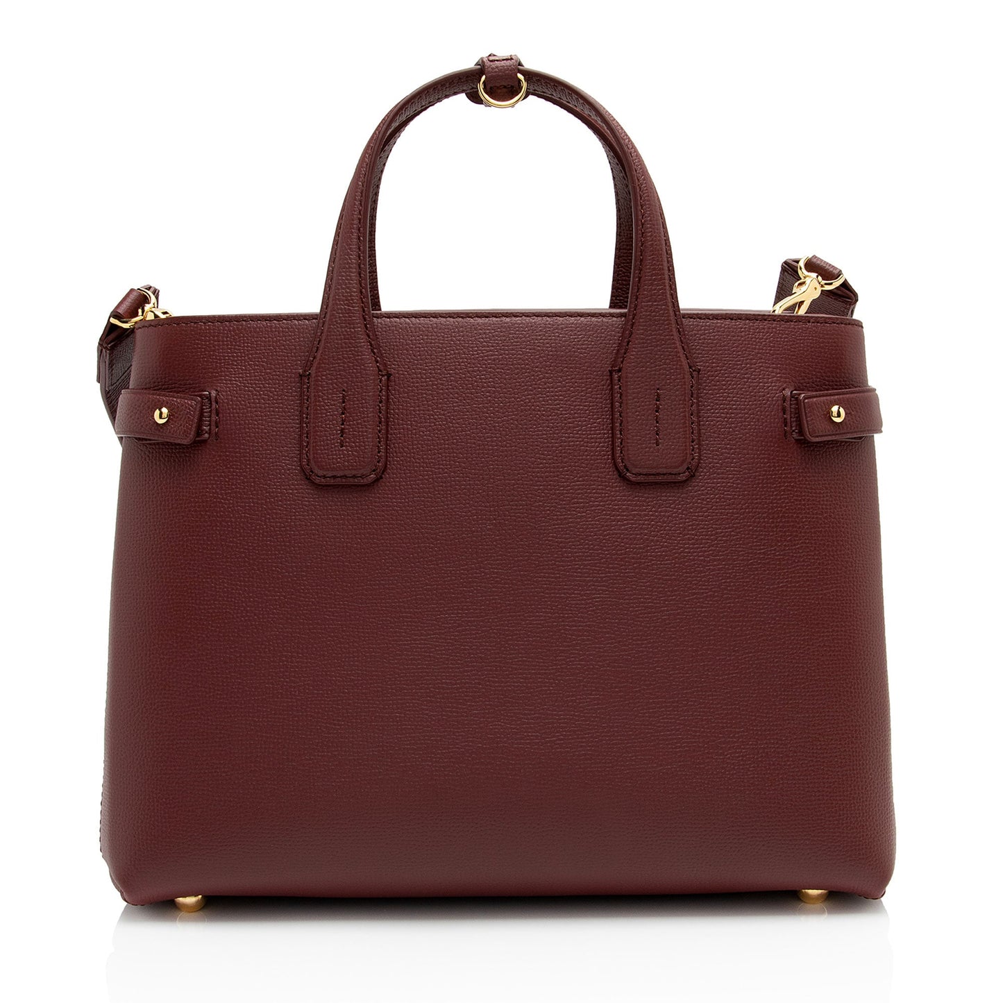 Burberry Vintage Check Leather Banner Medium Tote (SHF-nY7QqR)