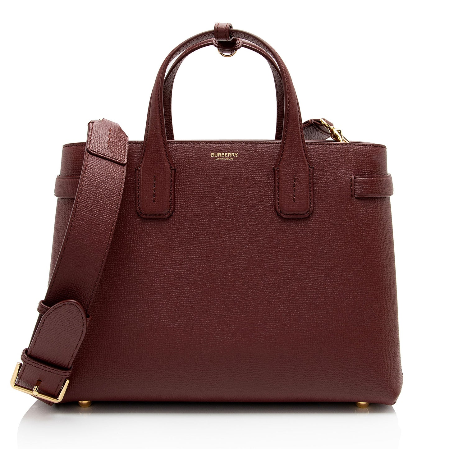 Burberry Vintage Check Leather Banner Medium Tote (SHF-nY7QqR)