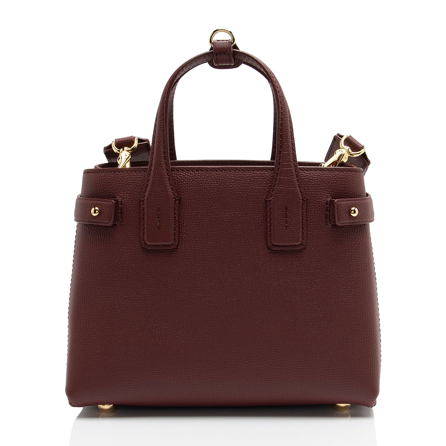 Burberry House Check Leather Banner Small Tote (SHF-uQjvzx)