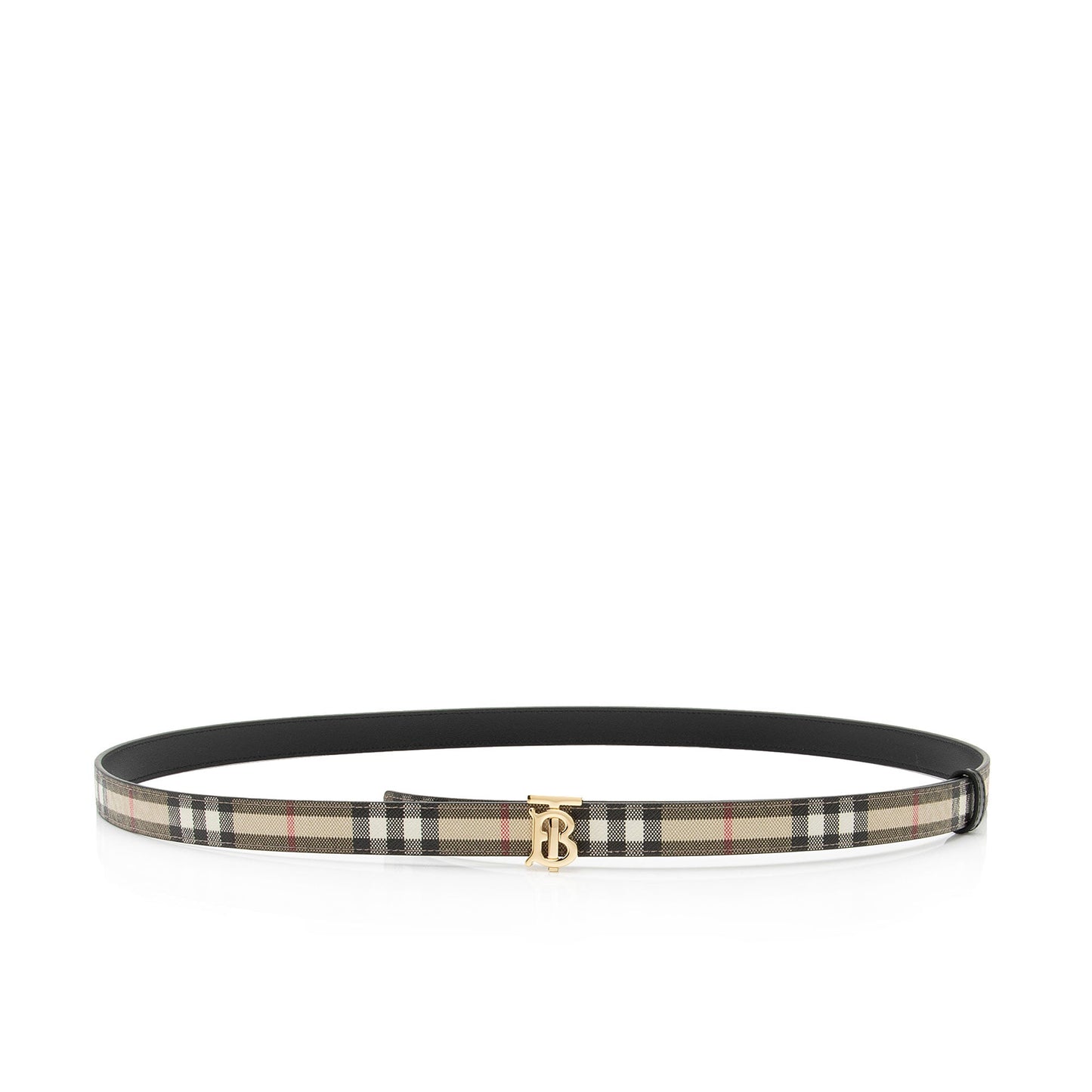 Burberry Vintage Check Leather Reversible TB Monogram Belt - Size 40 / 100 (SHF-wej2gM)