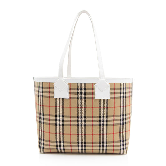Burberry Vintage Check London Large Tote (SHF-M0pbIQ)