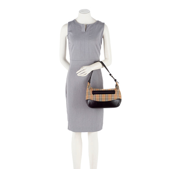 Burberry Vintage Haymarket Check Shoulder Bag (SHF-11495)