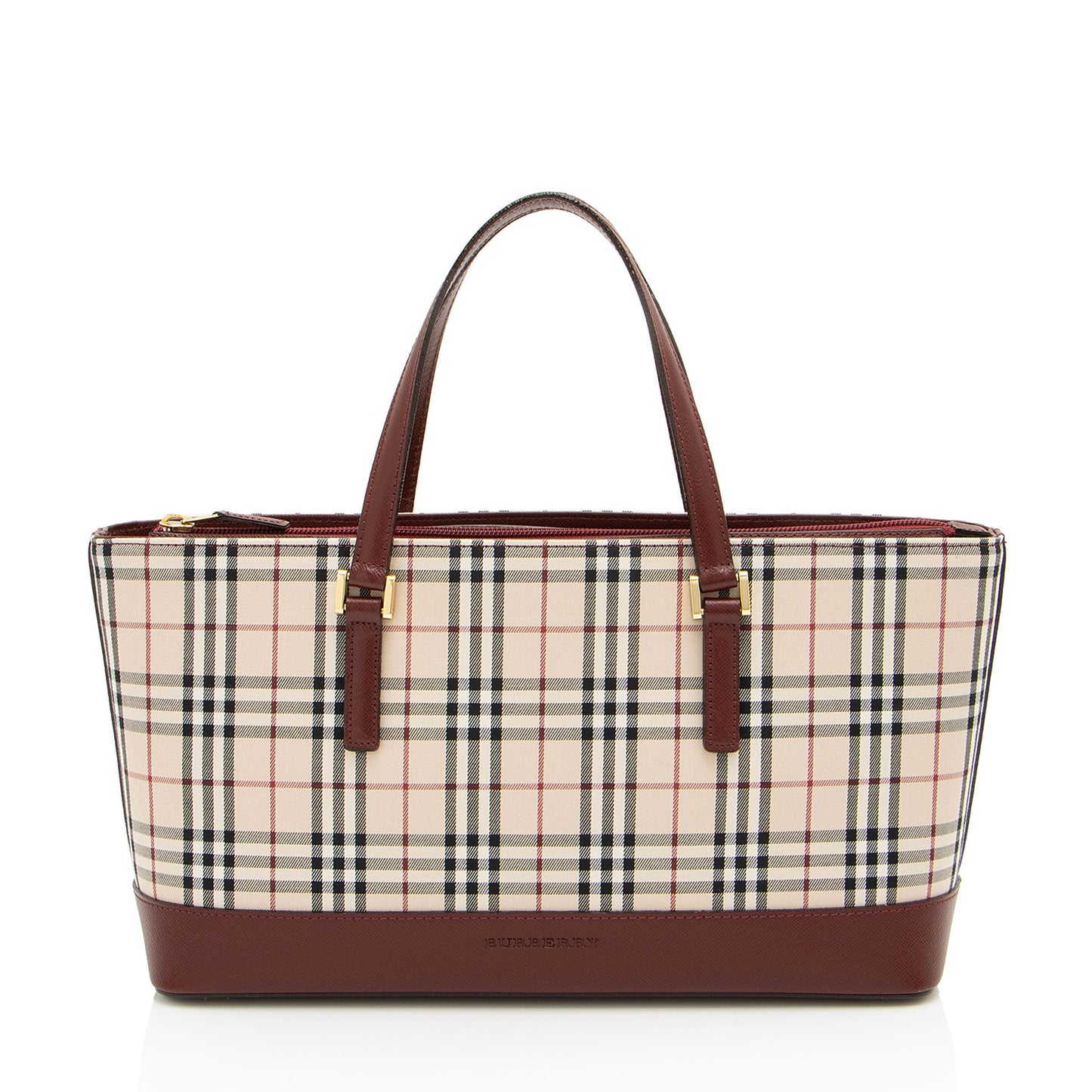 Burberry Vintage House Check E/W Tote (SHF-Iqy2WV)