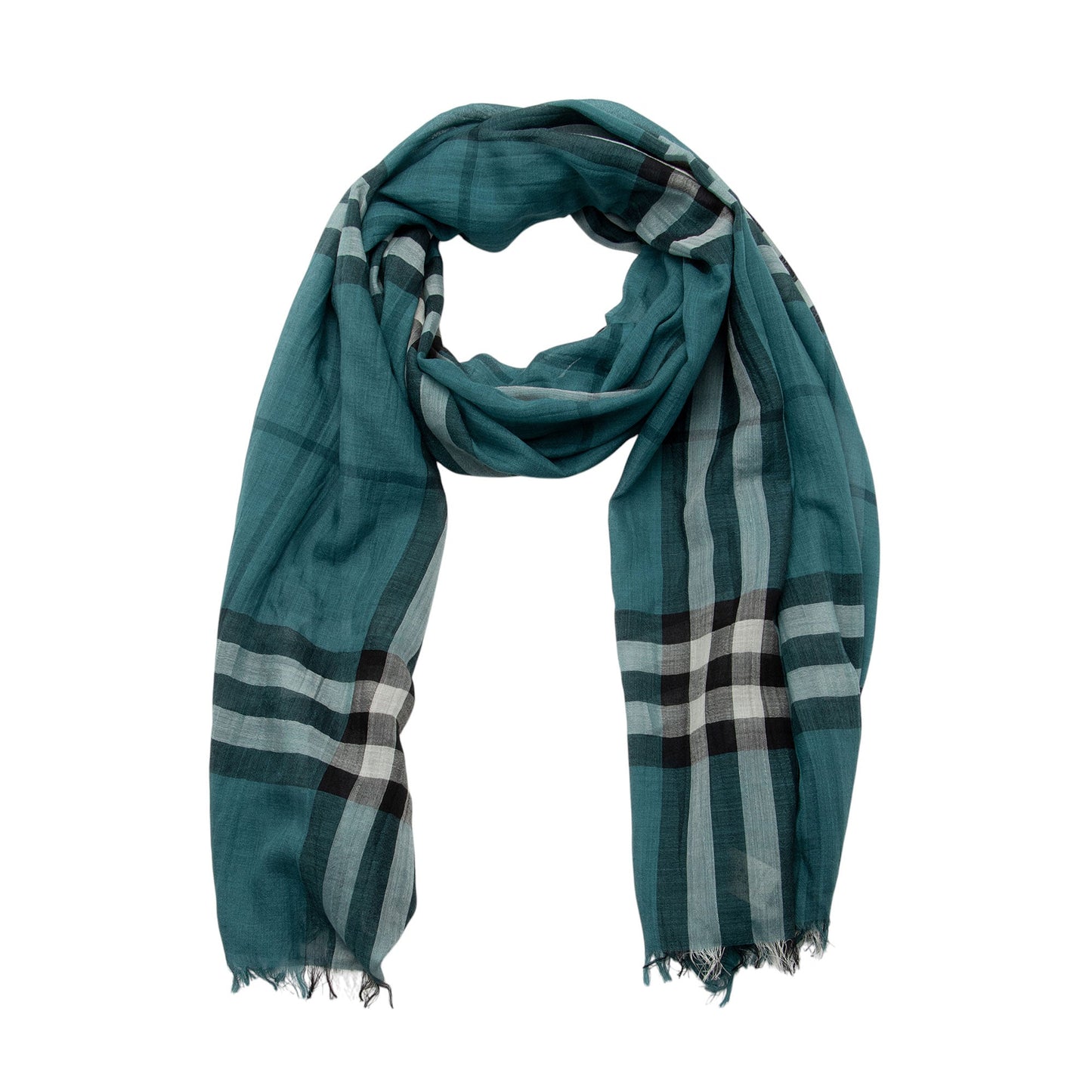 Burberry Wool Silk Lightweight Giant Check Scarf (SHF-XCHQkn)