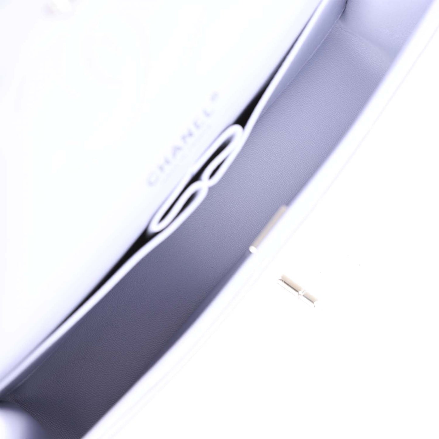 Chanel Medium Classic Double Flap Light Purple Caviar Silver Hardware