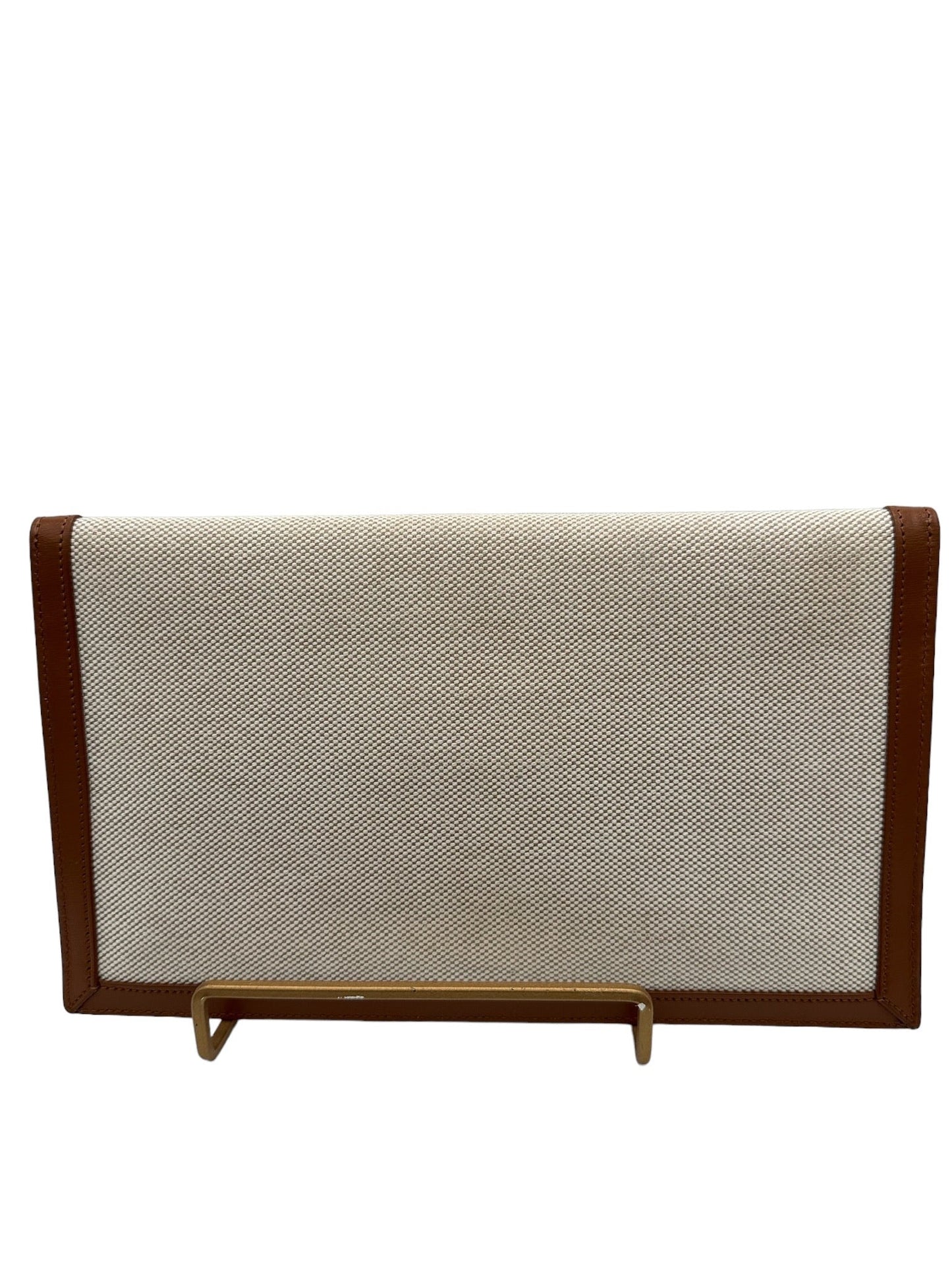 SAINT LAURENT - Natural Beige Canvas Uptown Pouch