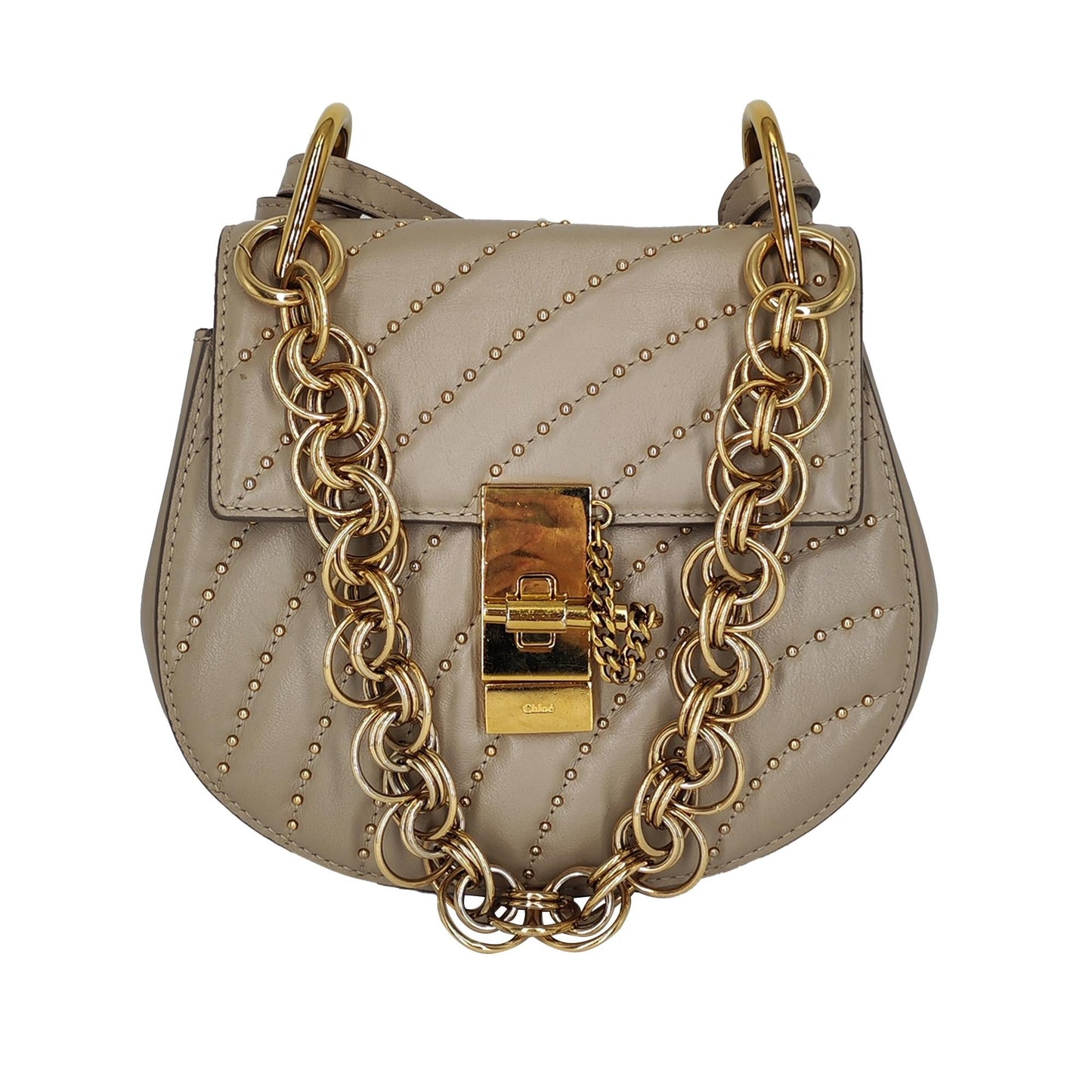 Chloe Drew Bijou Studded Leather Crossbody Bag (SHG-36995)
