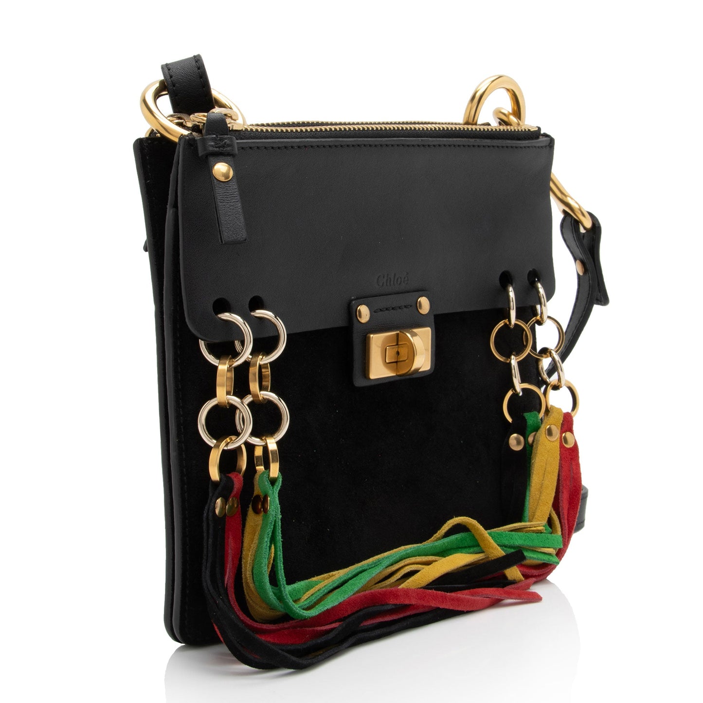 Chloe Leather Suede Jane Small Crossbody Bag (SHF-JrtInH)