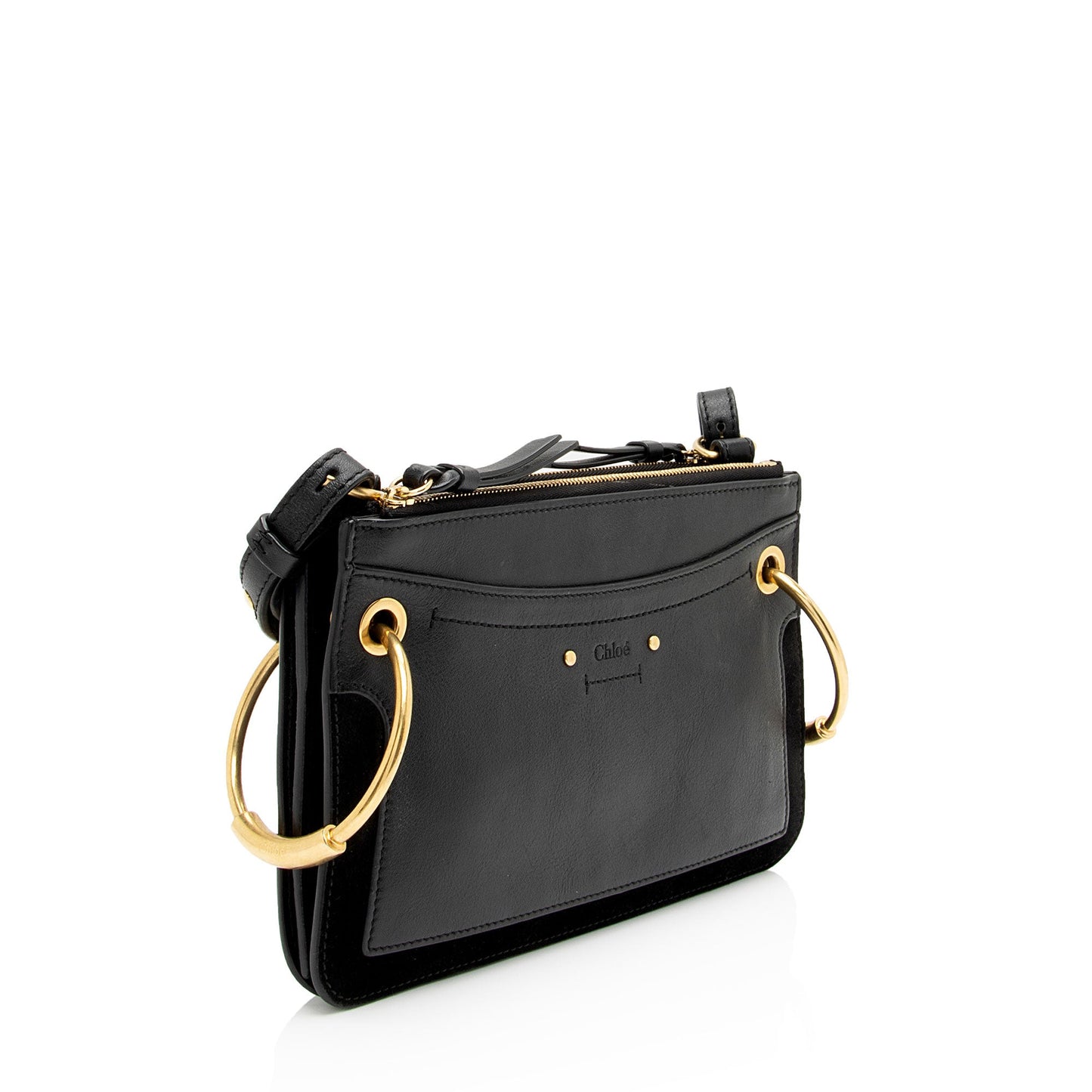 Chloe Leather Suede Roy Mini Shoulder Bag (SHF-UKfJFP)