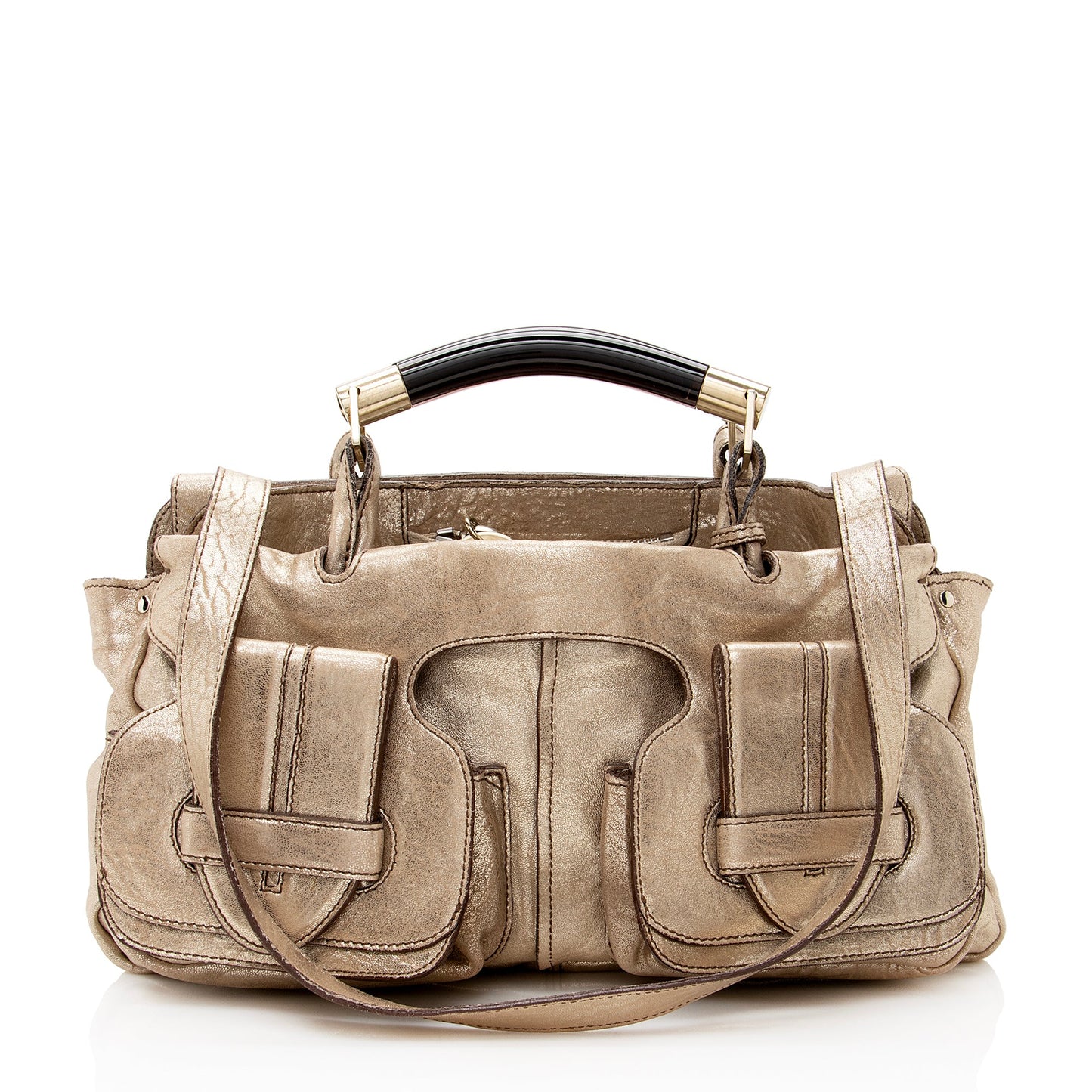 Chloe Metallic Lambskin Saskia Medium Satchel (SHF-22482)
